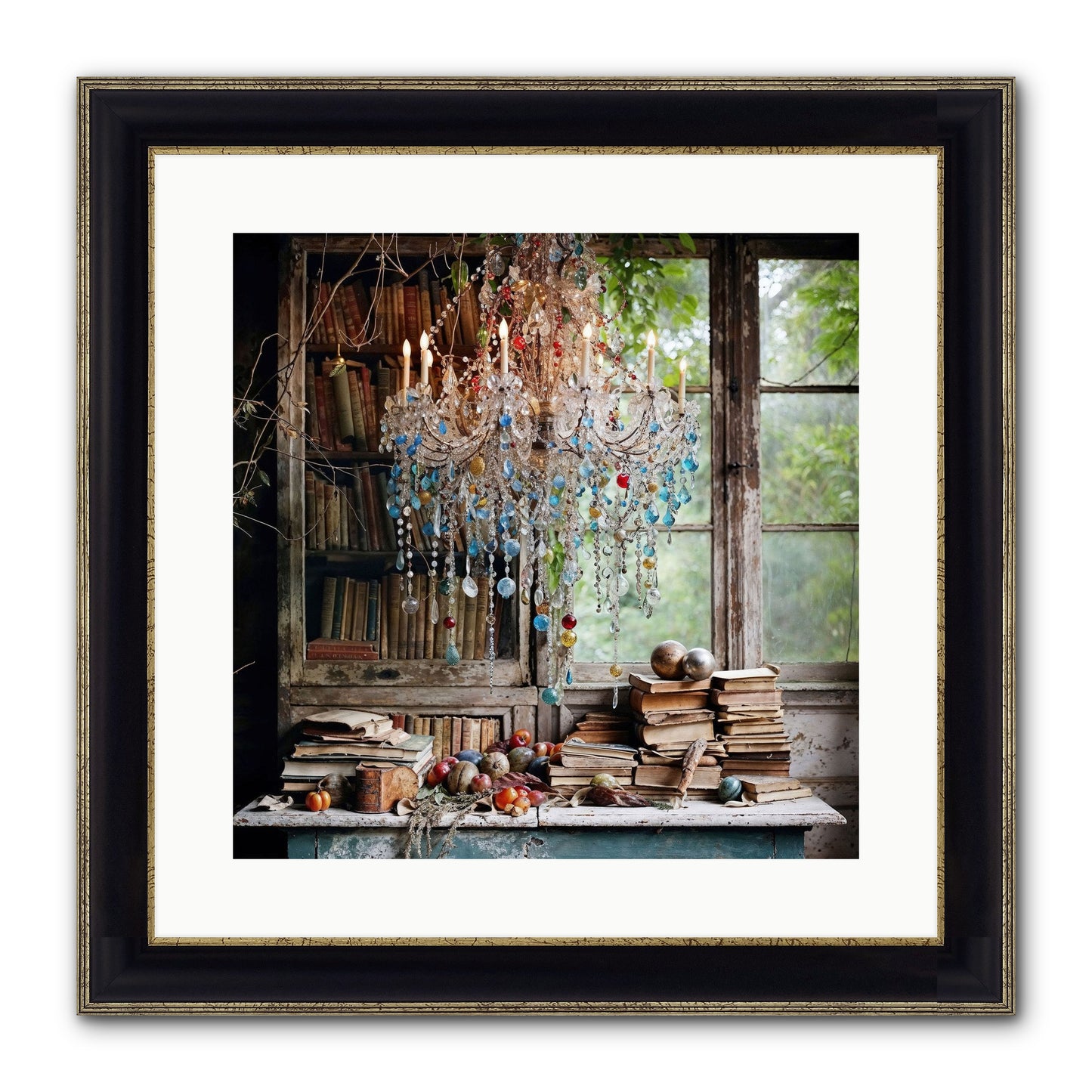 Blessings Find Me Framed Print - Black & Gold 16x16