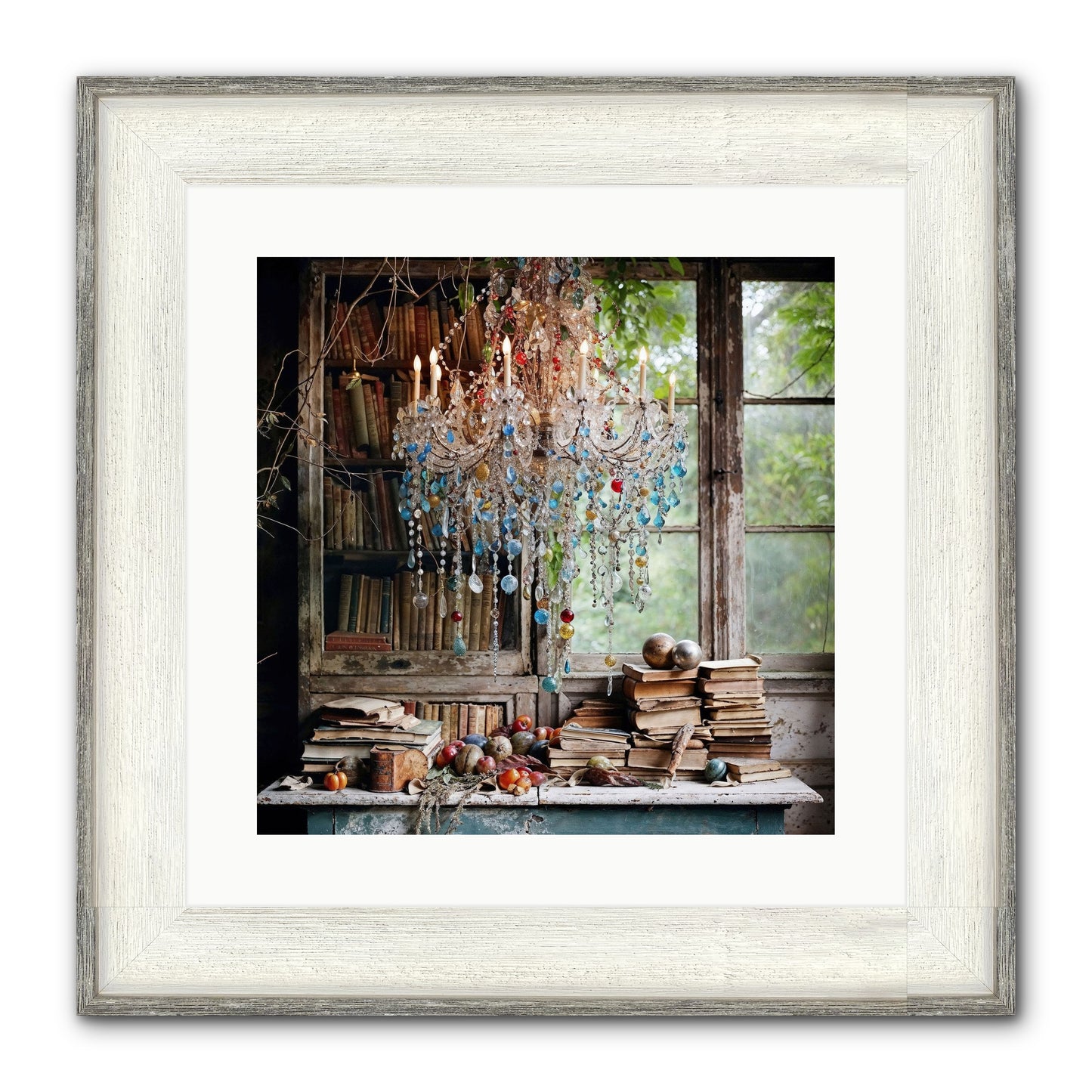 Blessings Find Me Framed Print - Driftwood White 16x16
