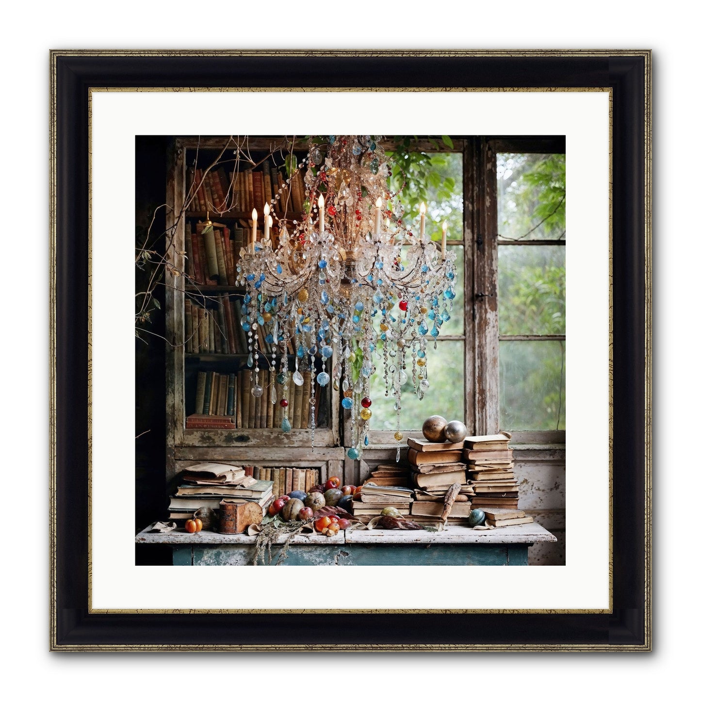 Blessings Find Me Framed Print - Black & Gold 20x20