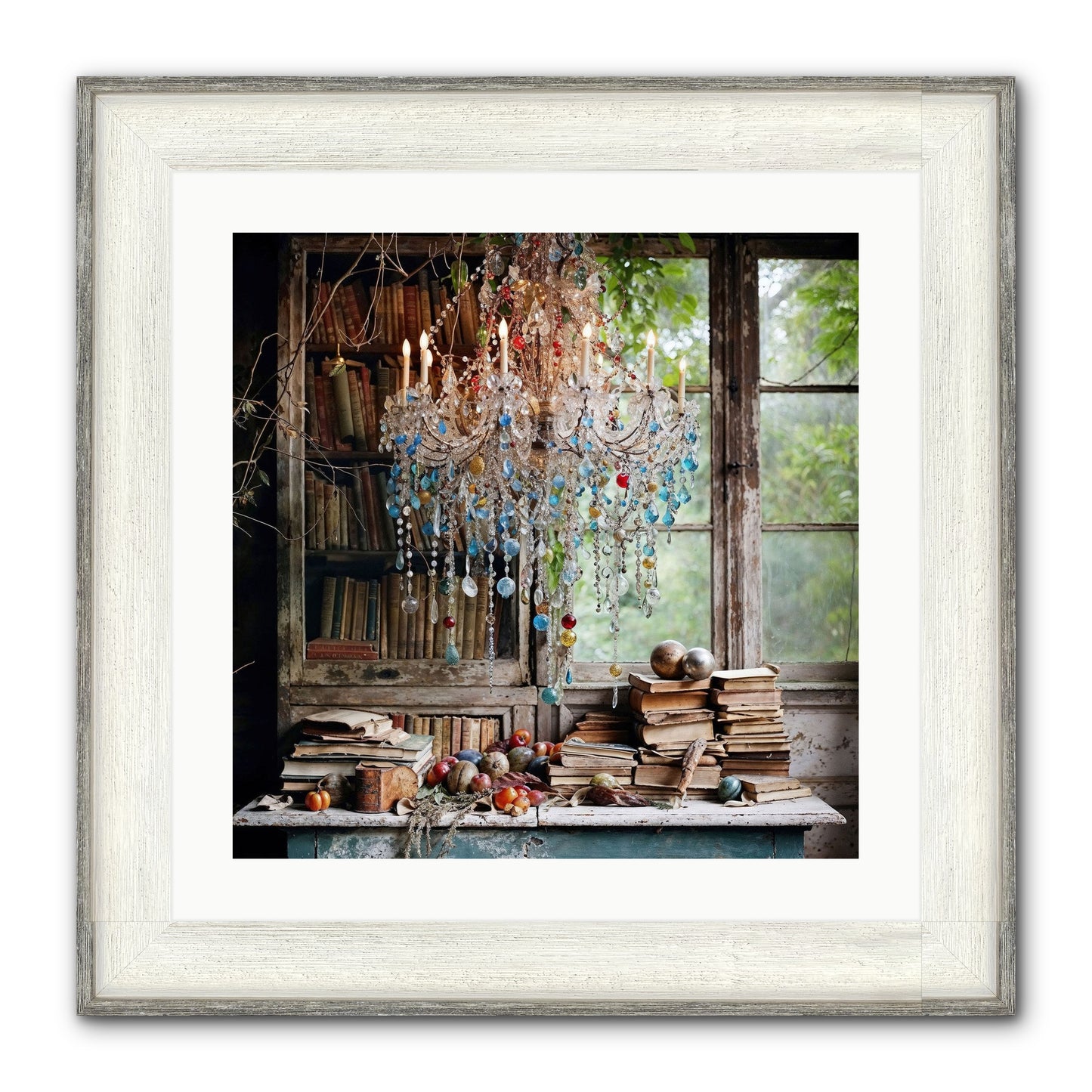 Blessings Find Me Framed Print - Driftwood White 20x20