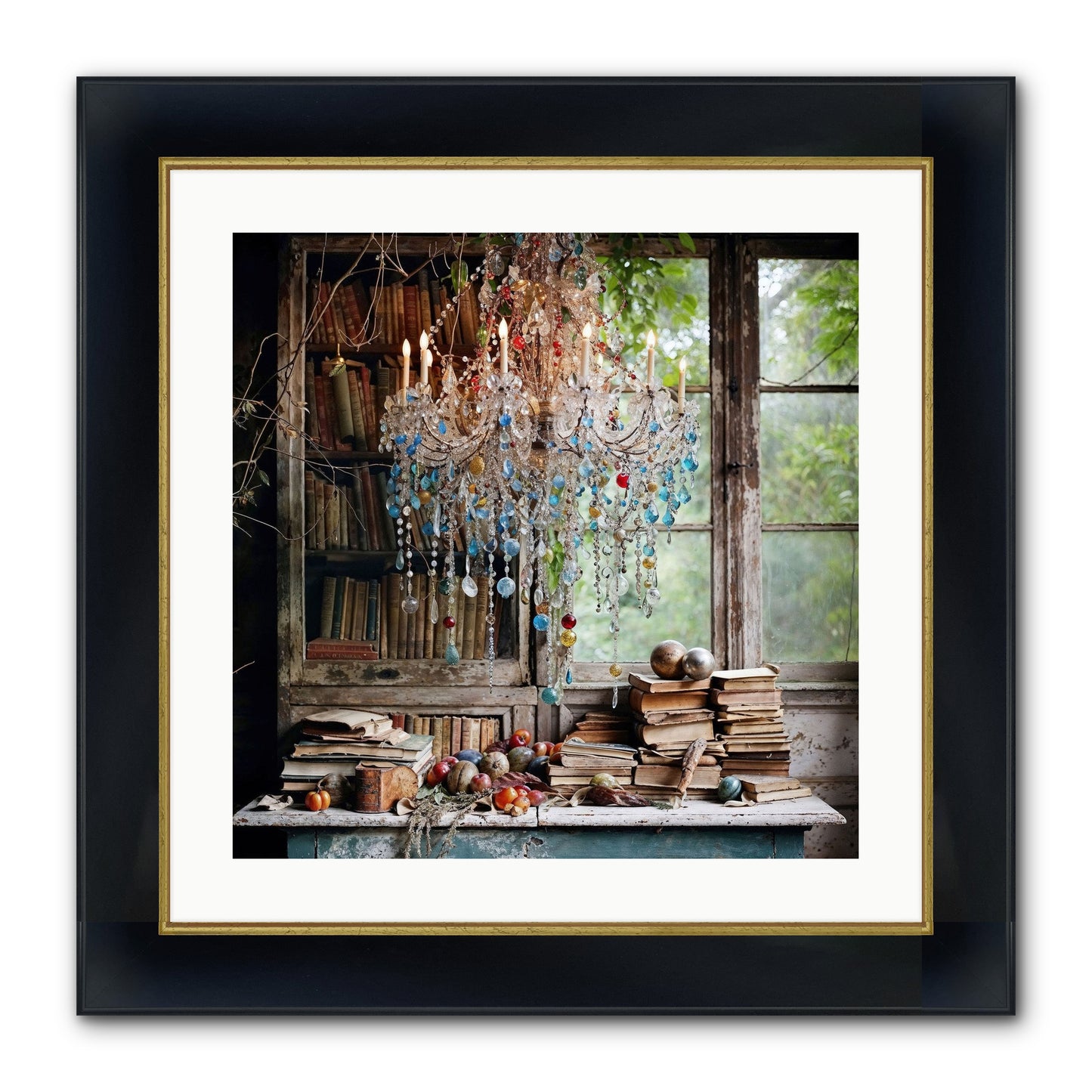 Blessings Find Me Framed Print - Wide Black w/Gold 20x20