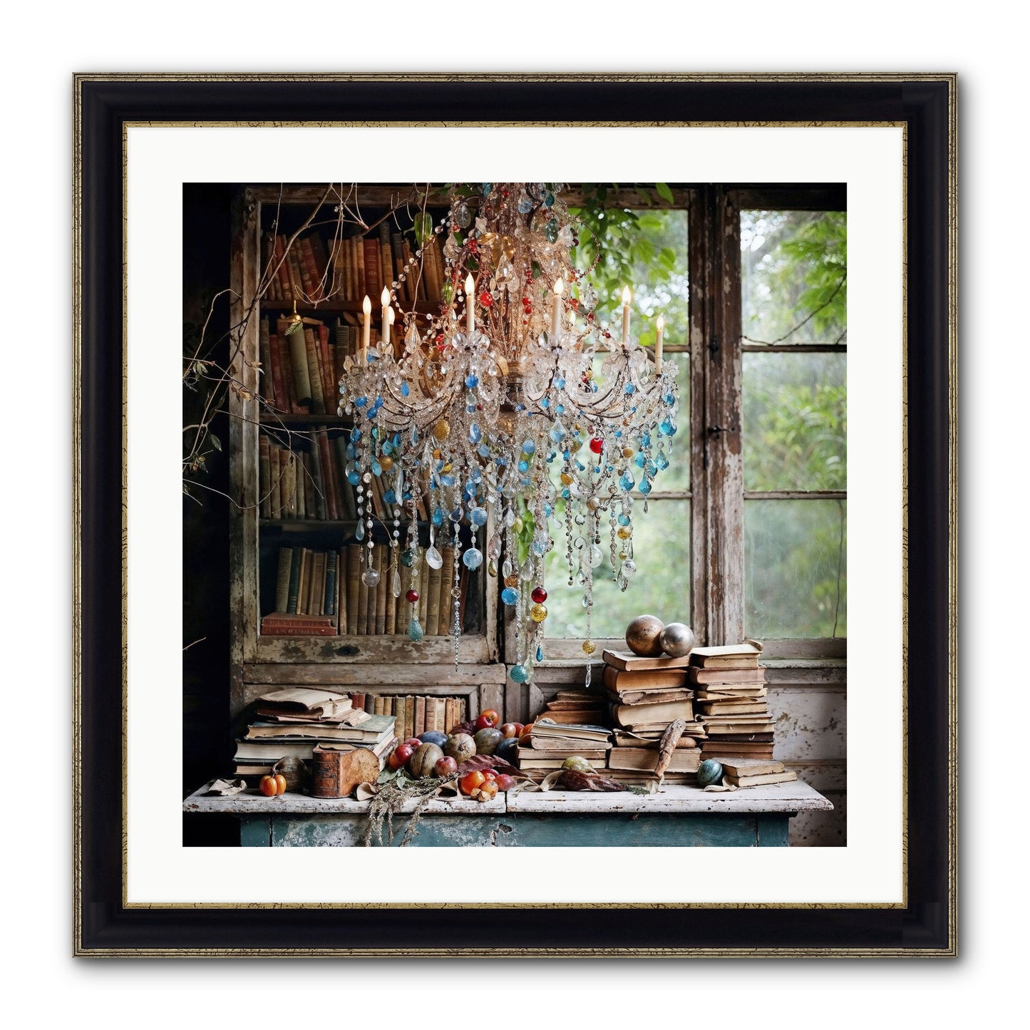 Blessings Find Me Framed Print - Black & Gold 24x24