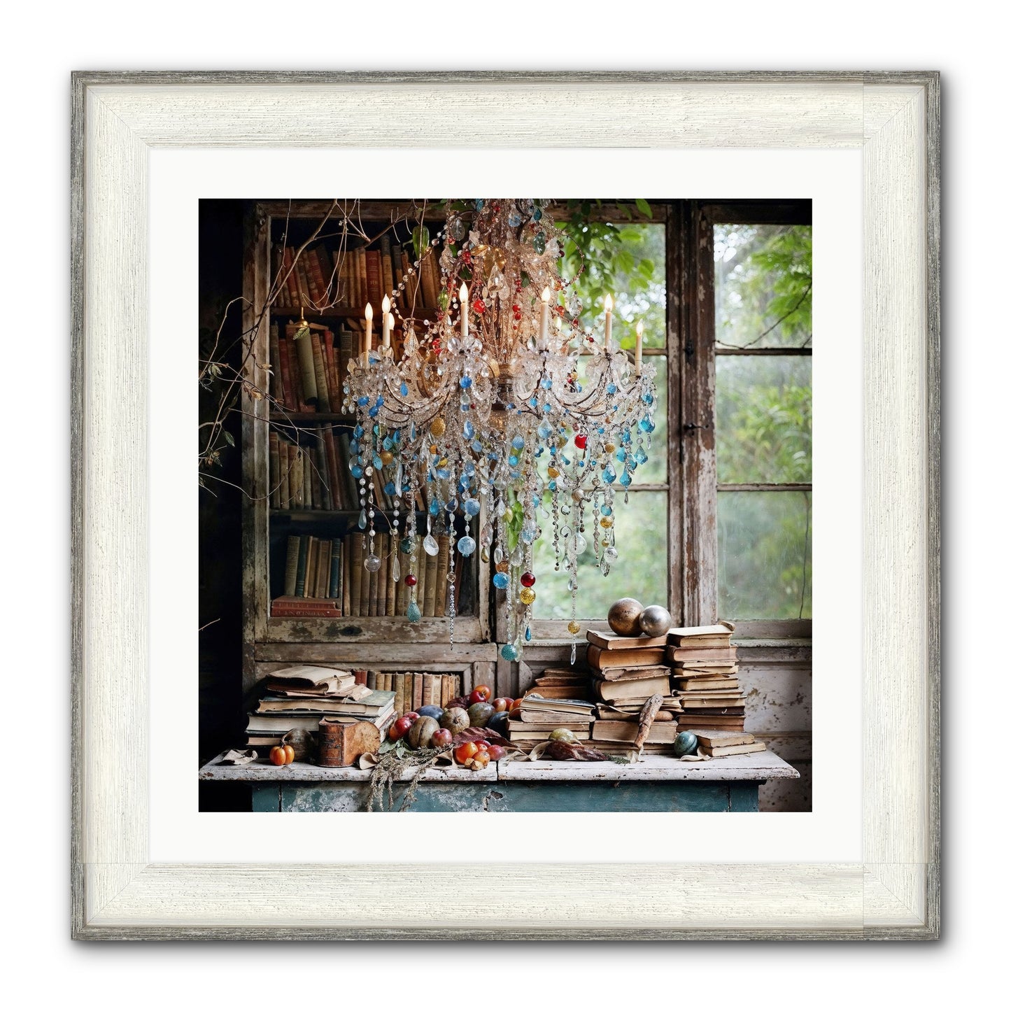 Blessings Find Me Framed Print - Driftwood White 24x24