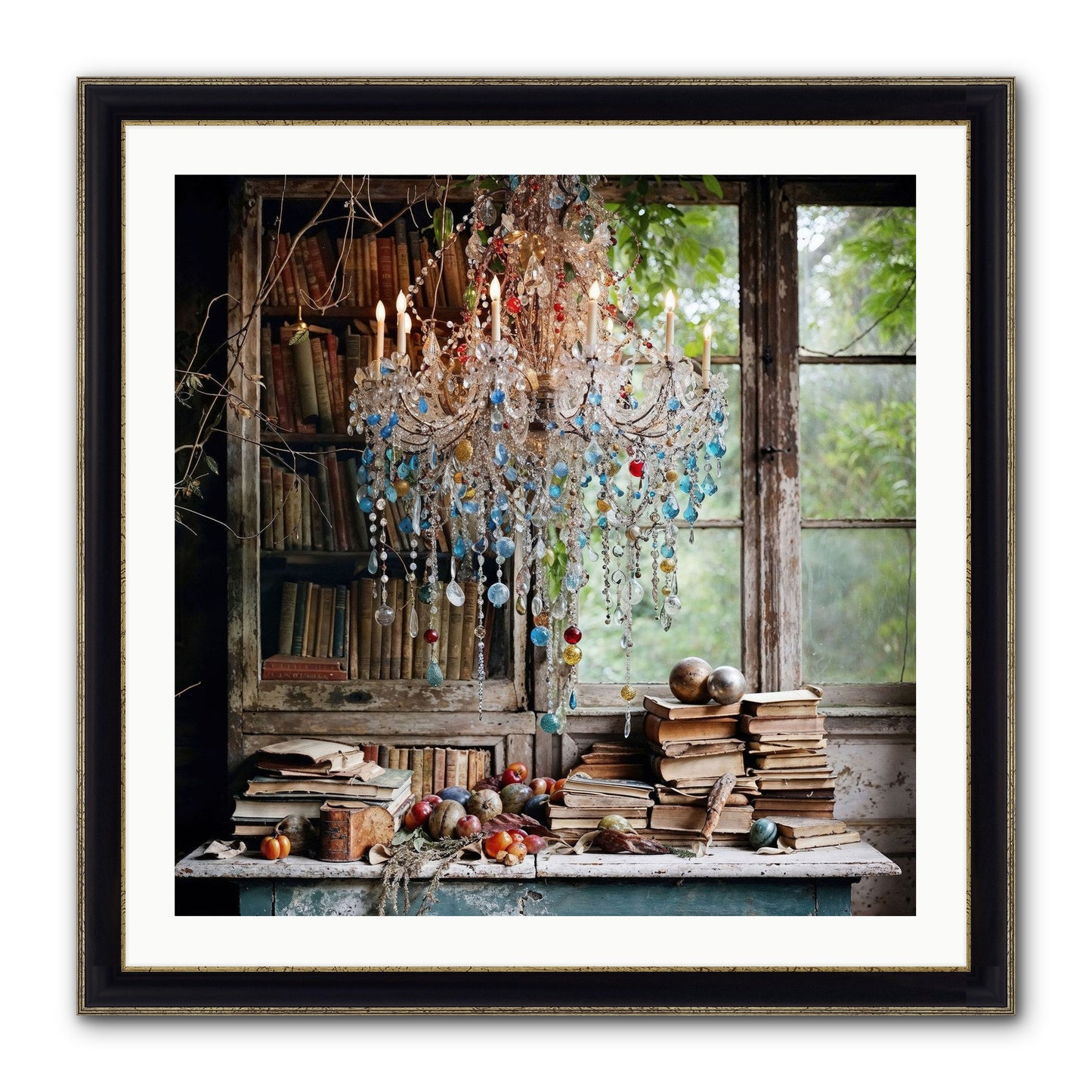 Blessings Find Me Framed Print - Black & Gold 30x30