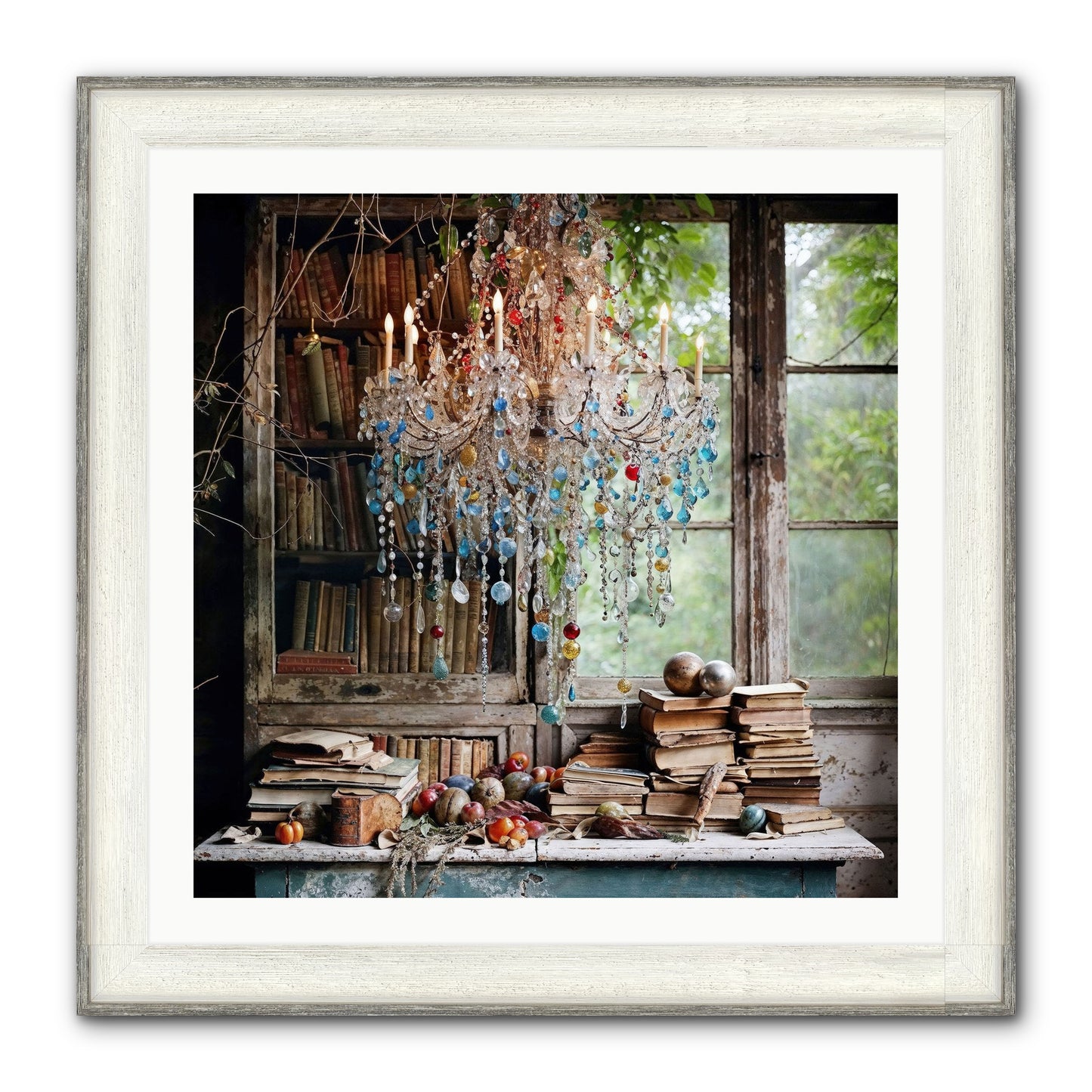 Blessings Find Me Framed Print - Driftwood White 30x30