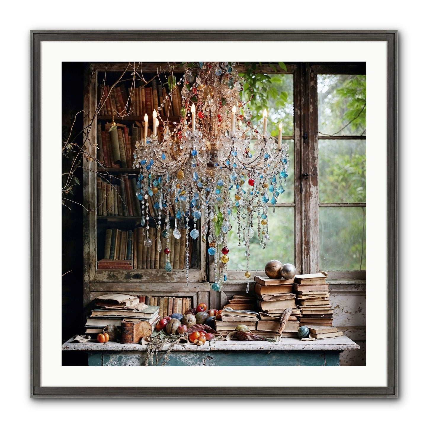 Blessings Find Me Framed Print - Slimwoods Black/Silver 30x30