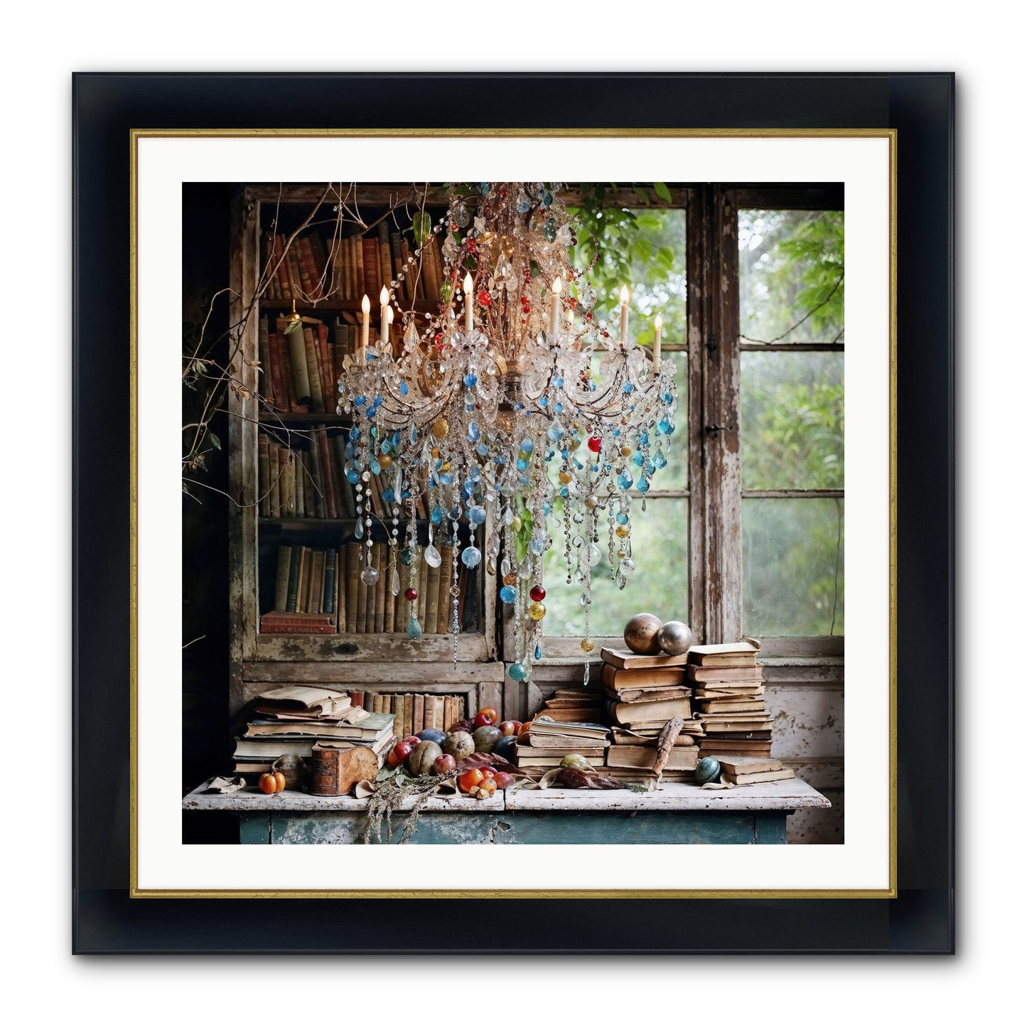 Blessings Find Me Framed Print - Wide Black w/Gold 30x30