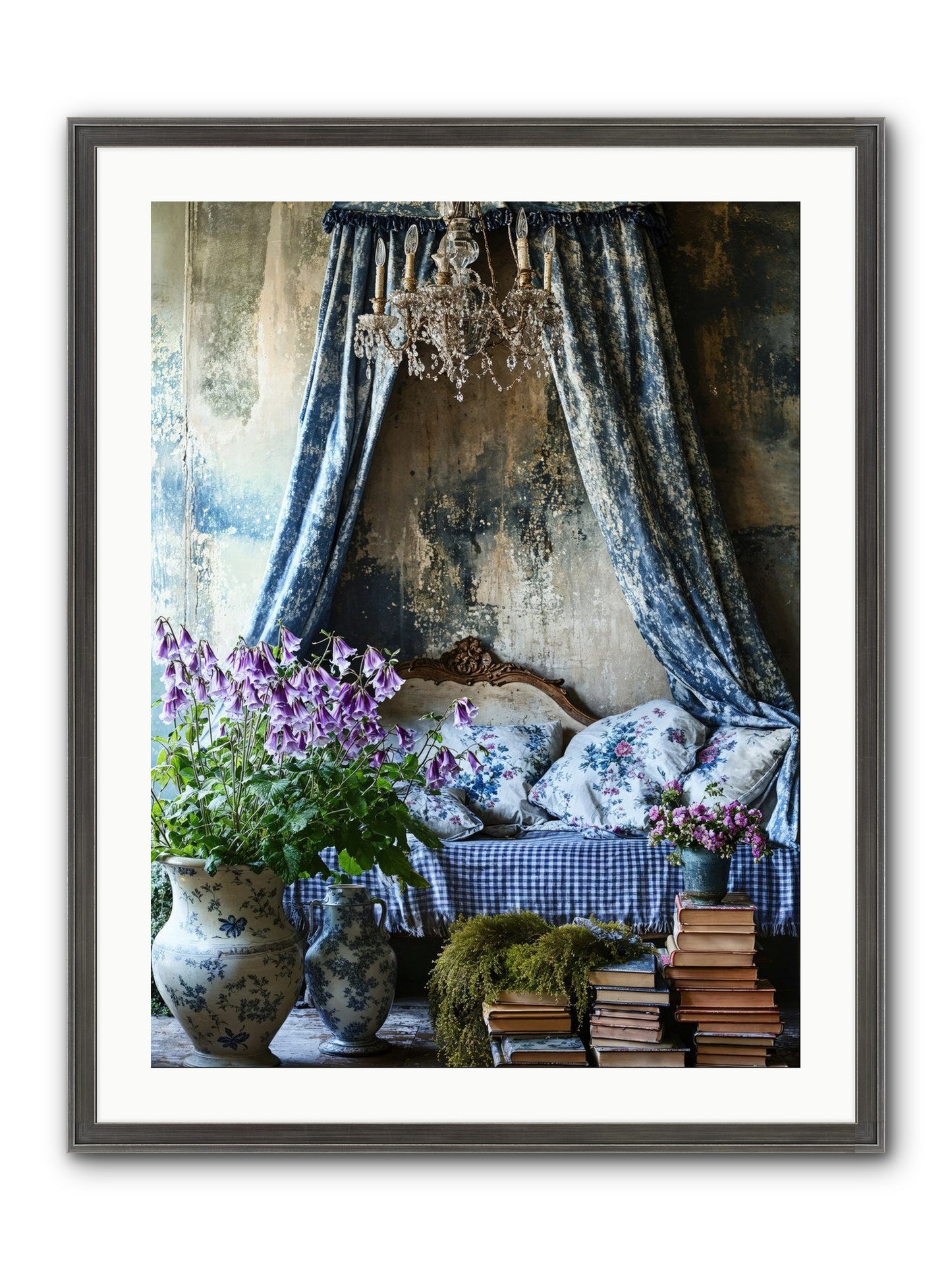 Bleu Bastide Framed Print - Slimwoods Black/Silver 24x32