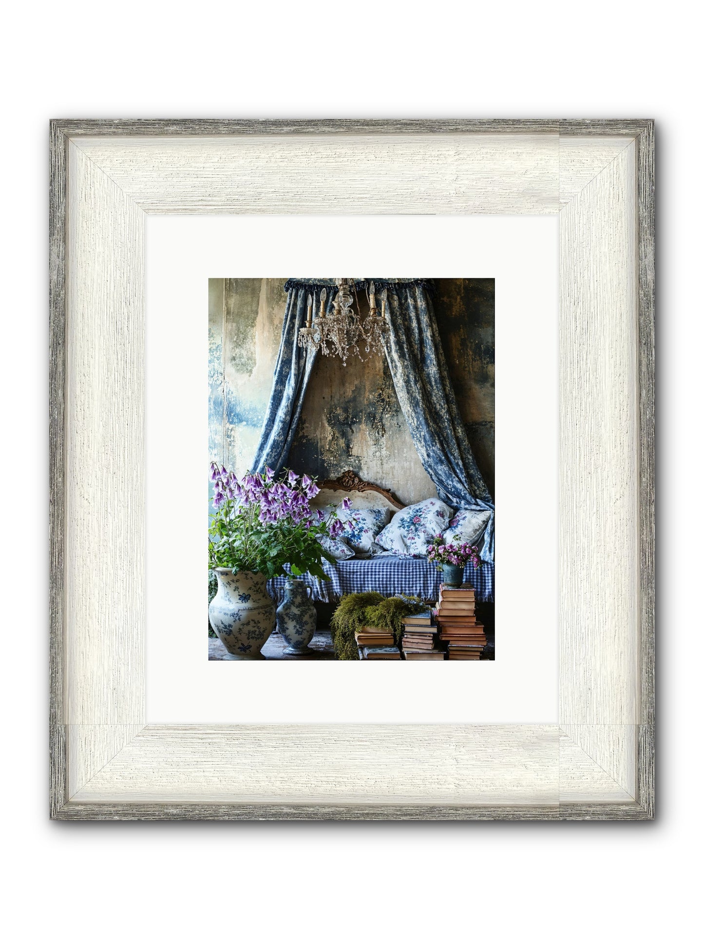 Bleu Bastide Framed Print - Driftwood White 9x12