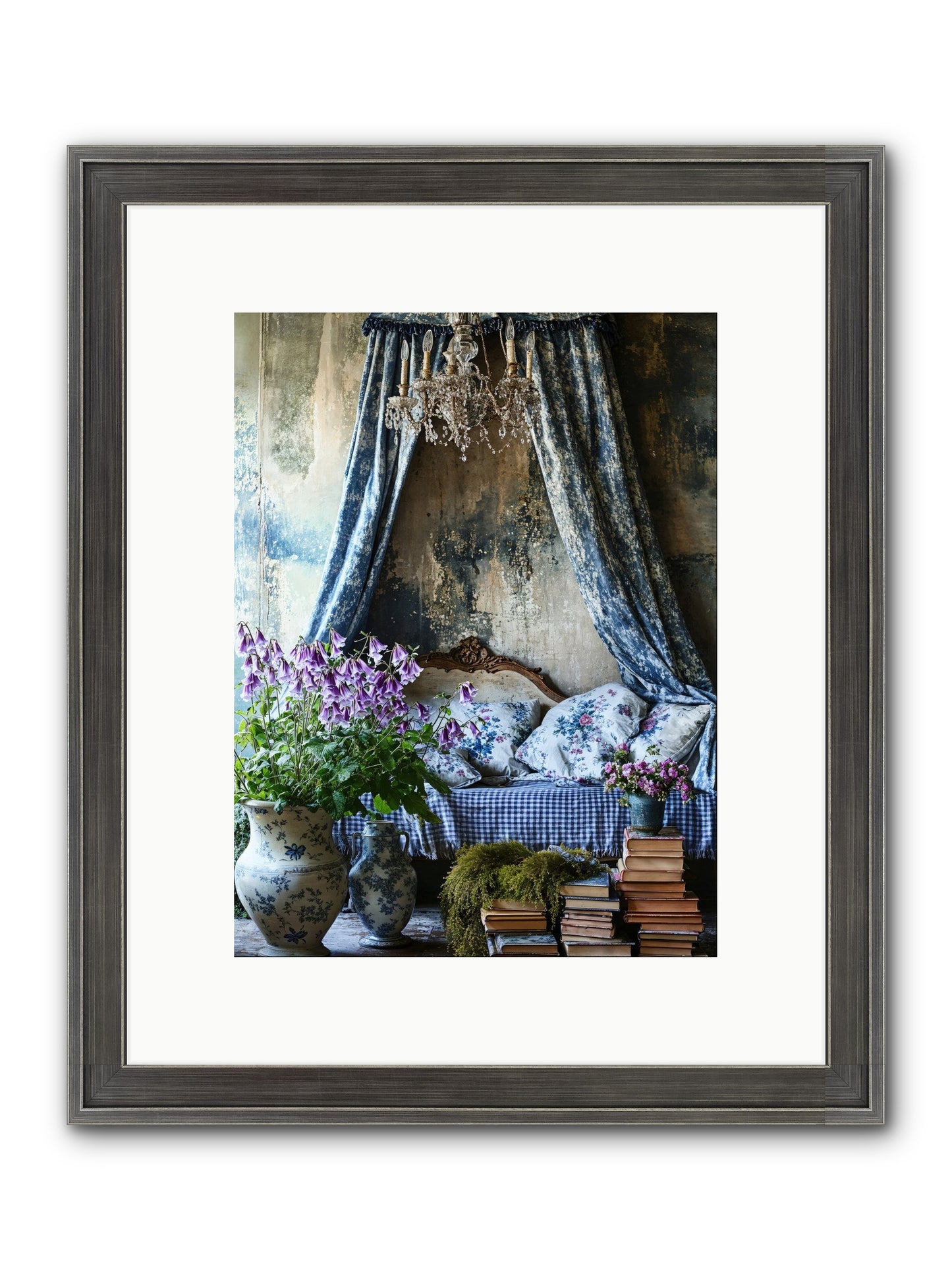Bleu Bastide Framed Print - Slimwoods Black/Silver 9x12