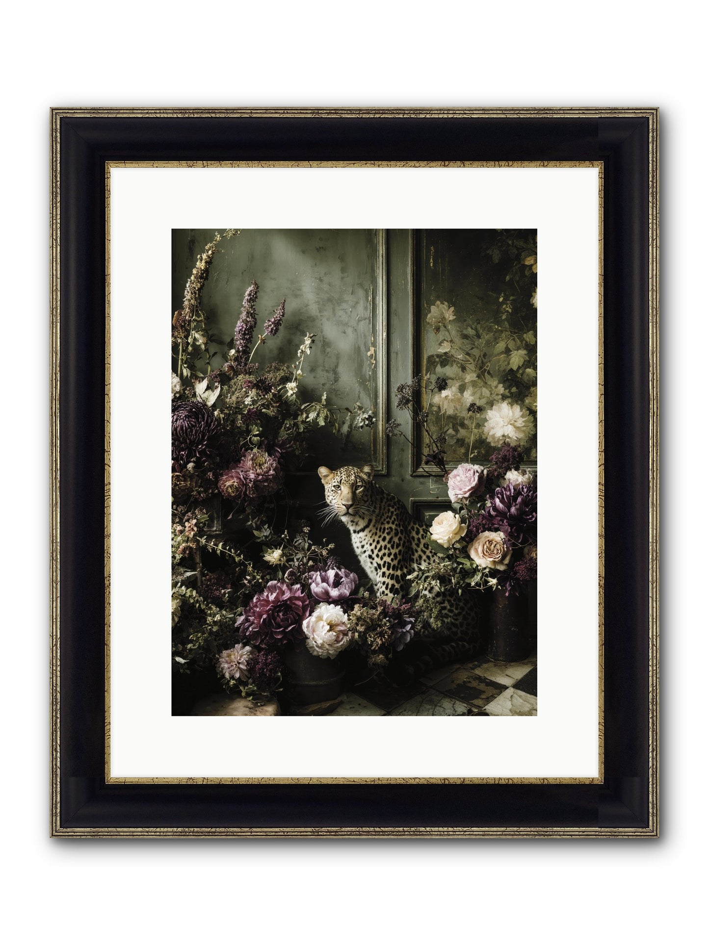 Bliss In Full Bloom Framed Print - Black & Gold 12x16