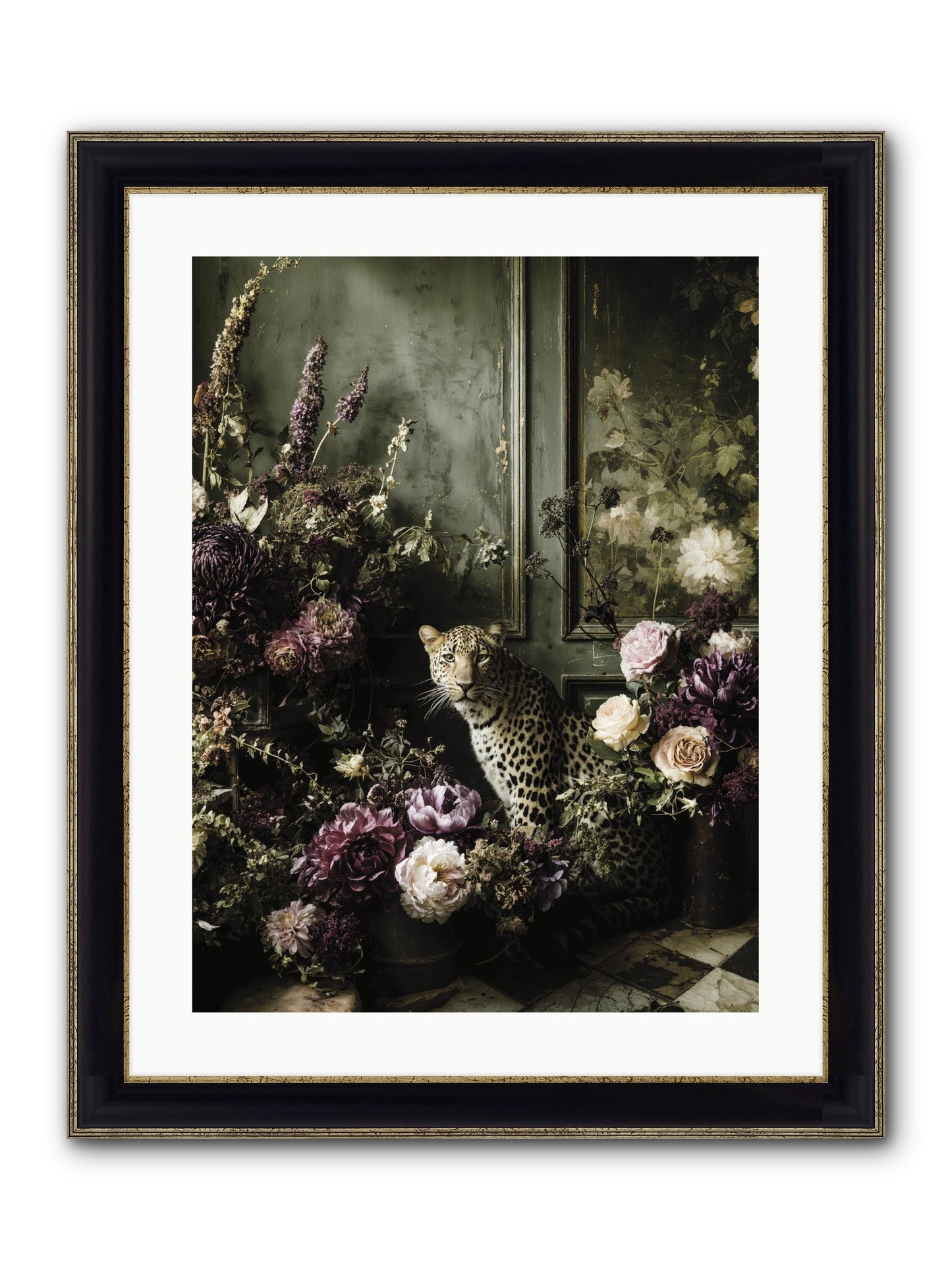 Bliss In Full Bloom Framed Print - Black & Gold 18x24