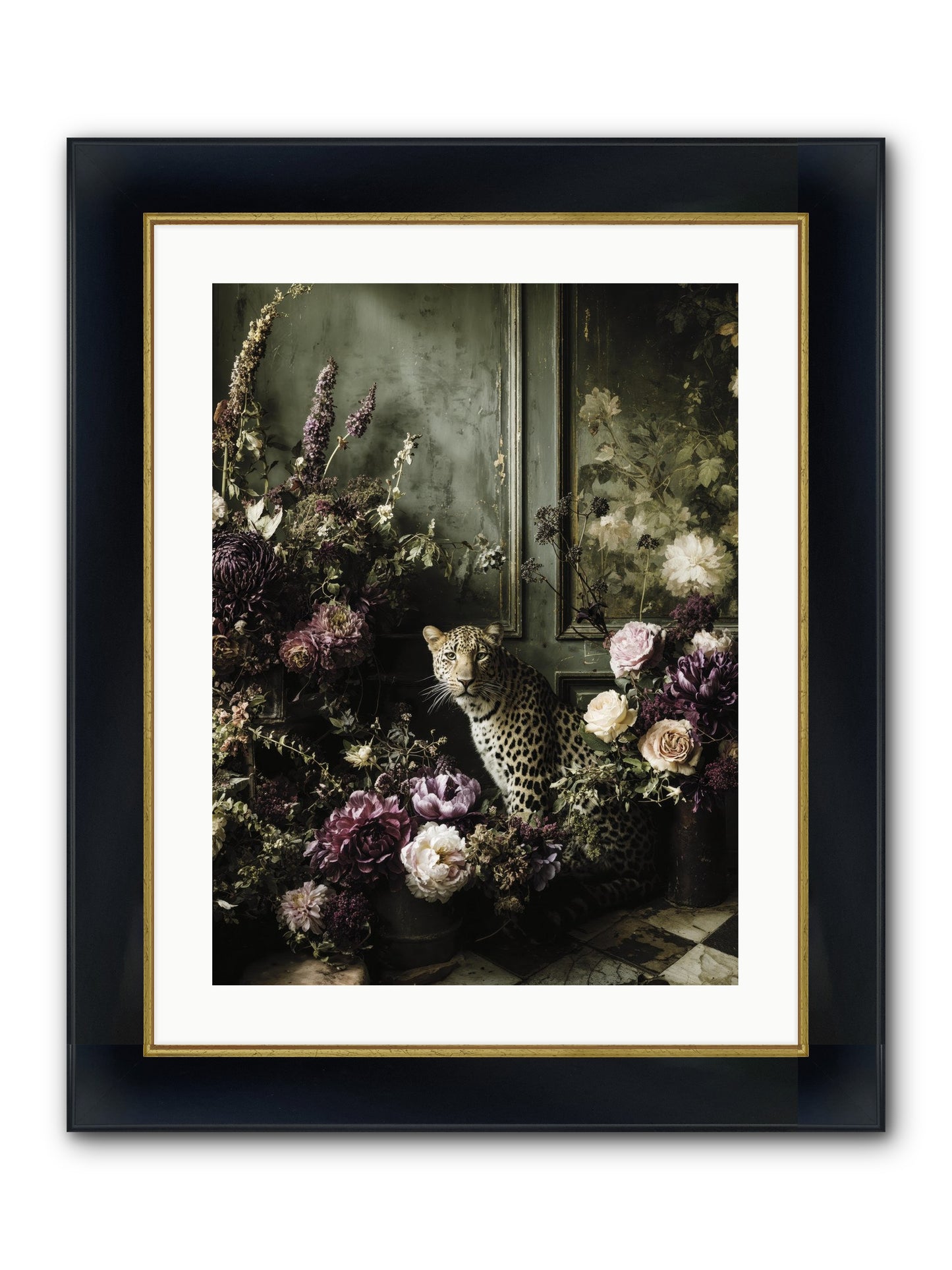 Bliss In Full Bloom Framed Print - Wide Black w/Gold 18x24