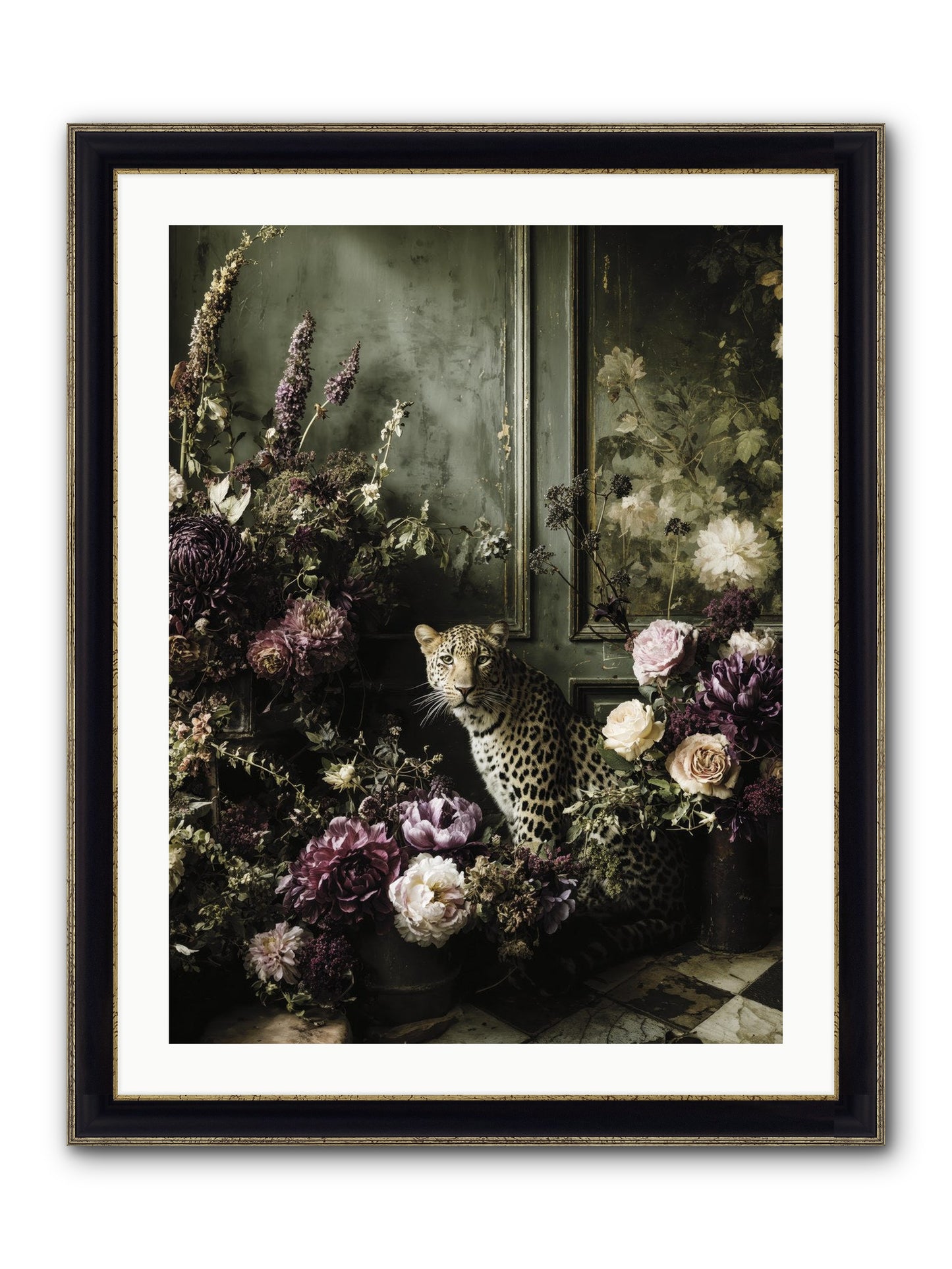 Bliss In Full Bloom Framed Print - Black & Gold 24x32