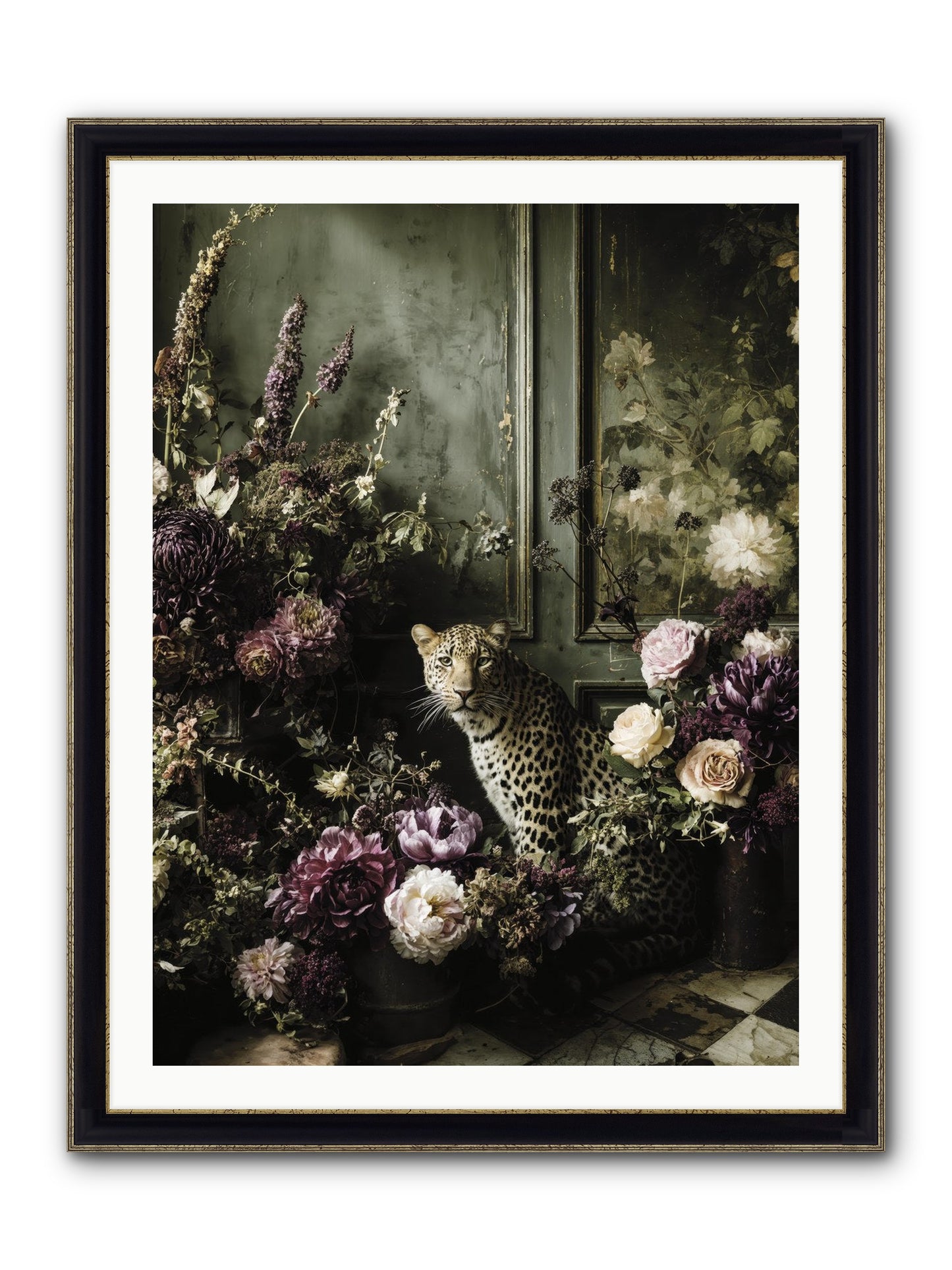 Bliss In Full Bloom Framed Print - Black & Gold 30x40