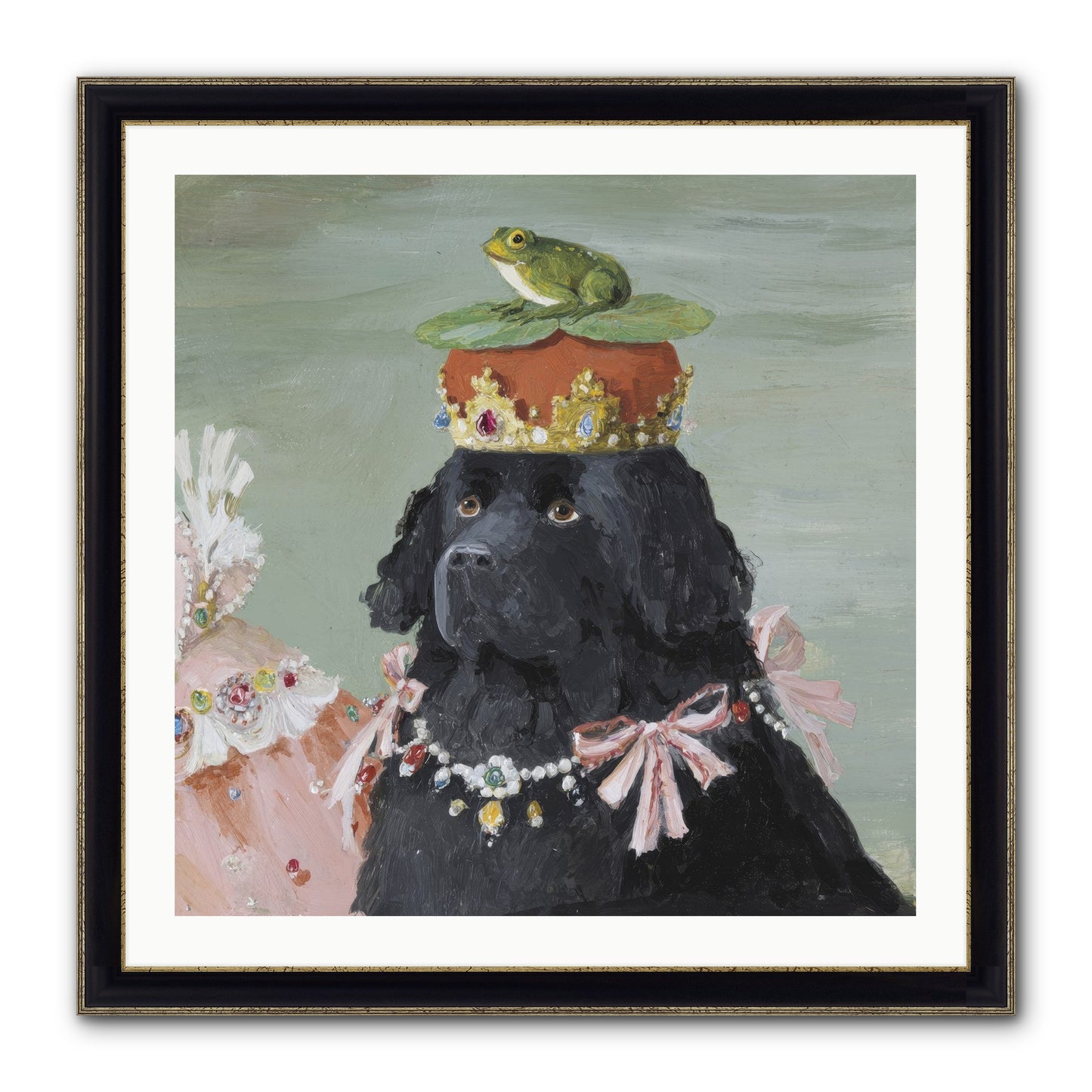 Blissful Conjurings Framed Print - Black & Gold 30x30