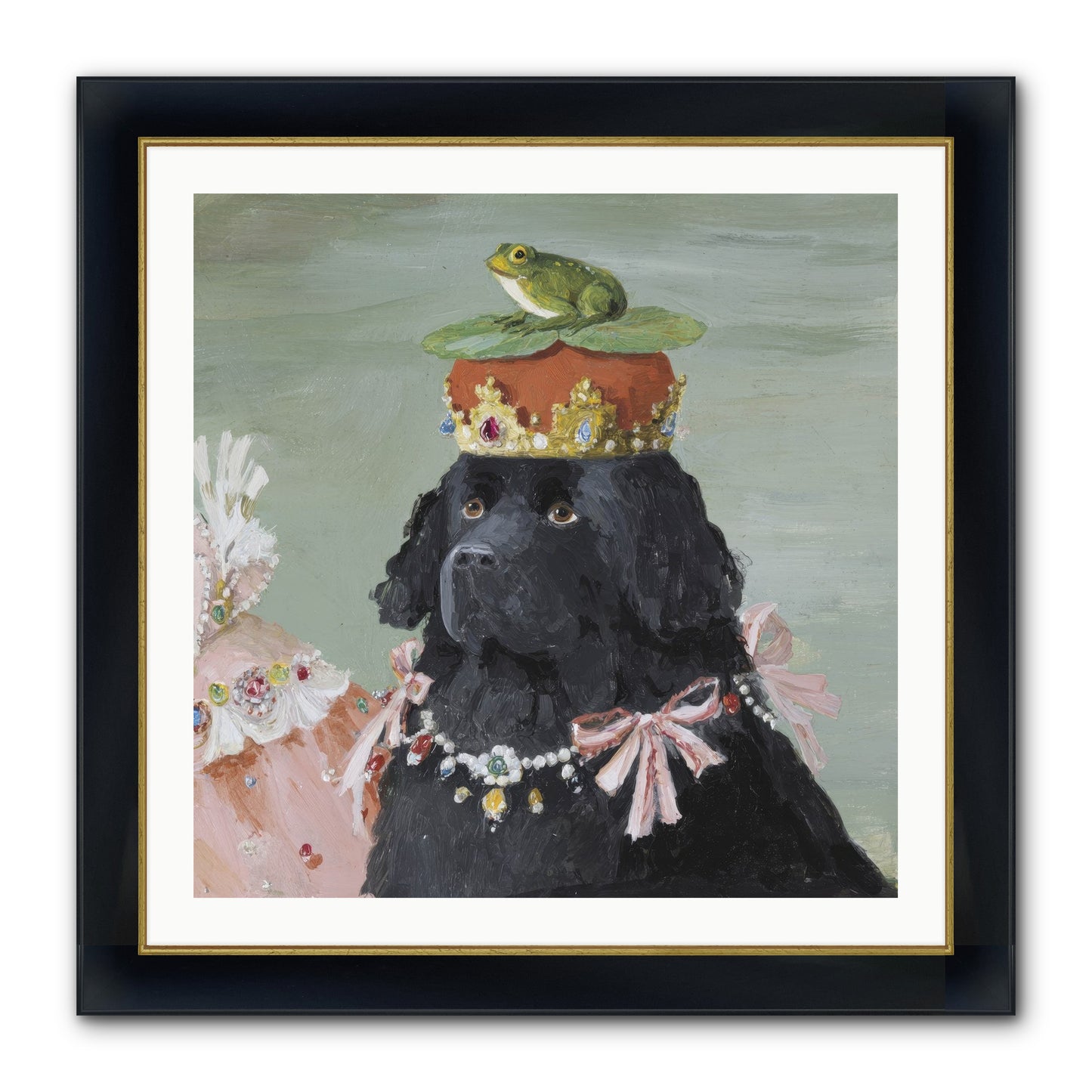 Blissful Conjurings Framed Print - Wide Black w/Gold 30x30