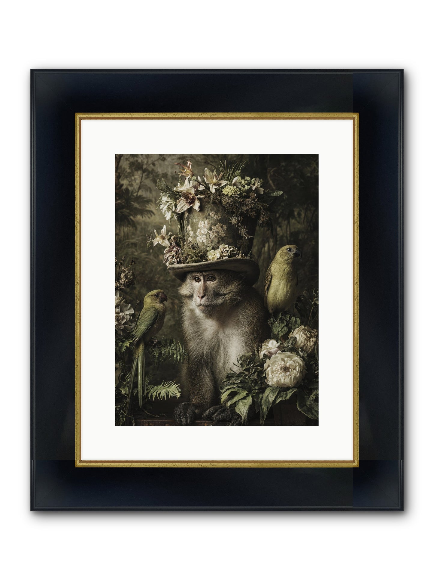 Blisswork Framed Print - Wide Black w/Gold 12x16