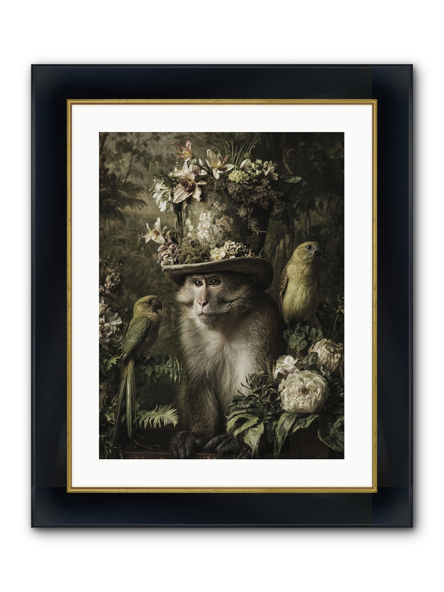 Blisswork Framed Print - Wide Black w/Gold 18x24