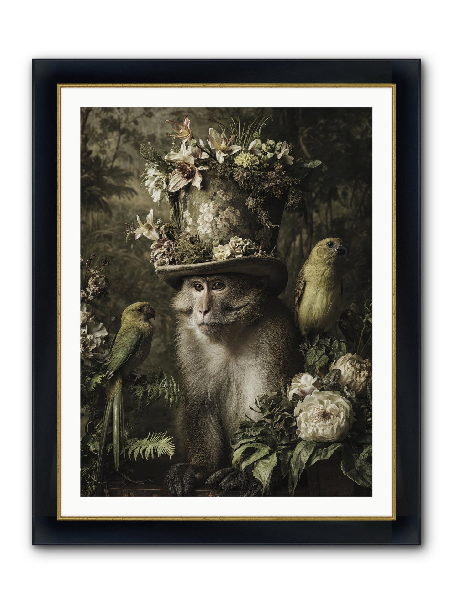 Blisswork Framed Print - Wide Black w/Gold 30x40