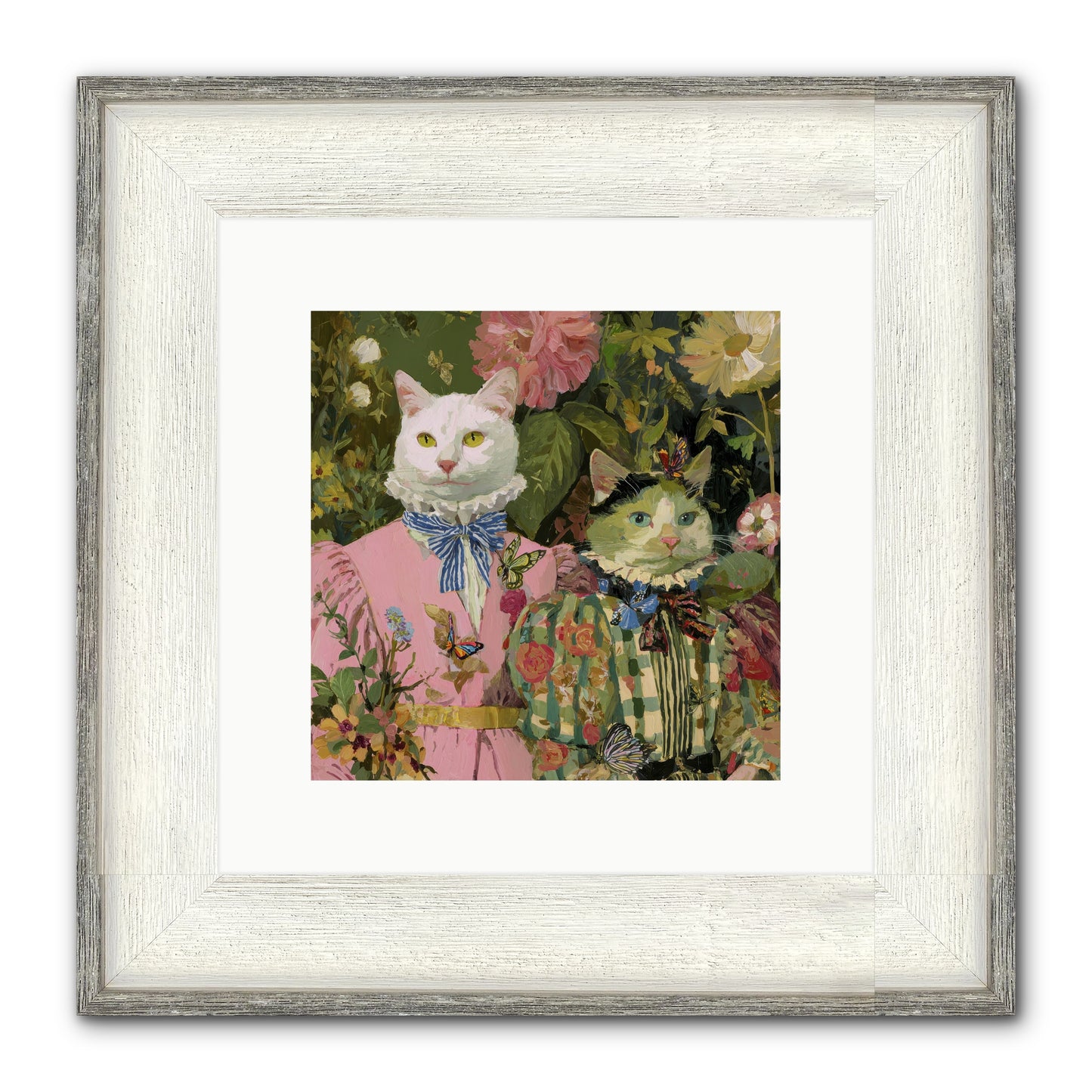 Bloom Fade Framed Print - Driftwood White 10x10