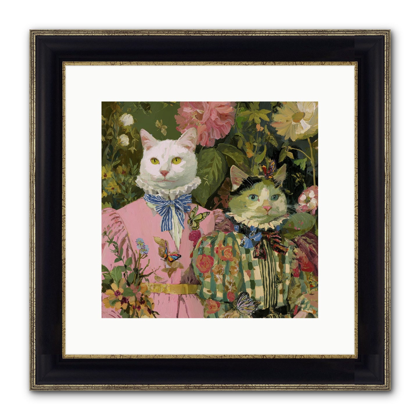 Bloom Fade Framed Print - Black & Gold 12x12