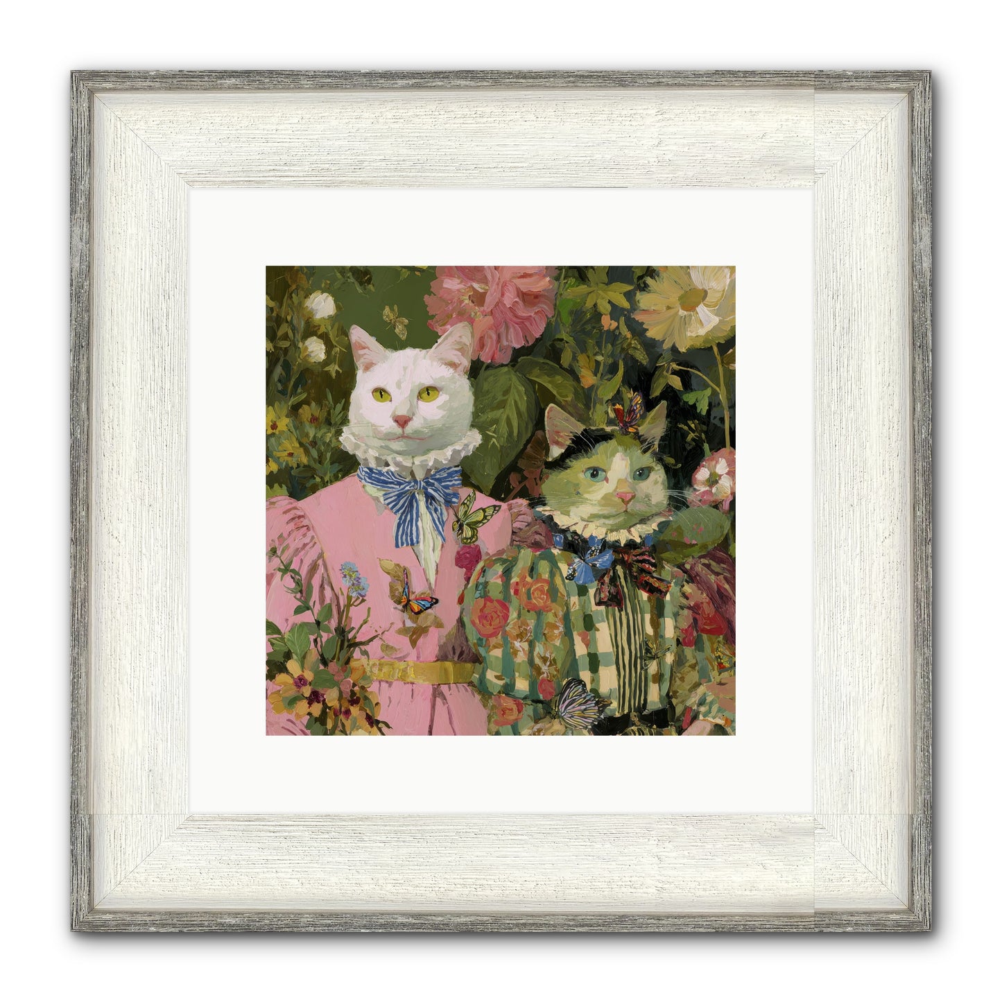 Bloom Fade Framed Print - Driftwood White 12x12