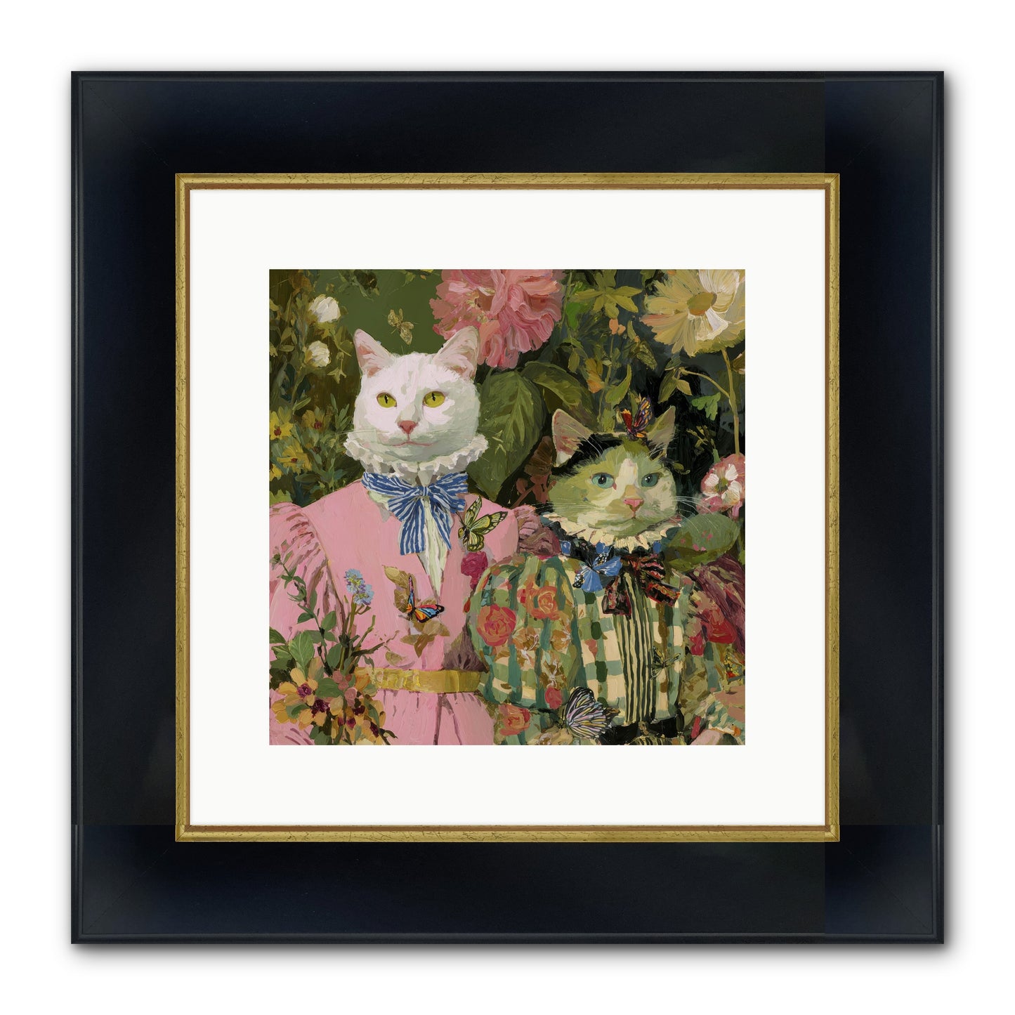 Bloom Fade Framed Print - Wide Black w/Gold 12x12