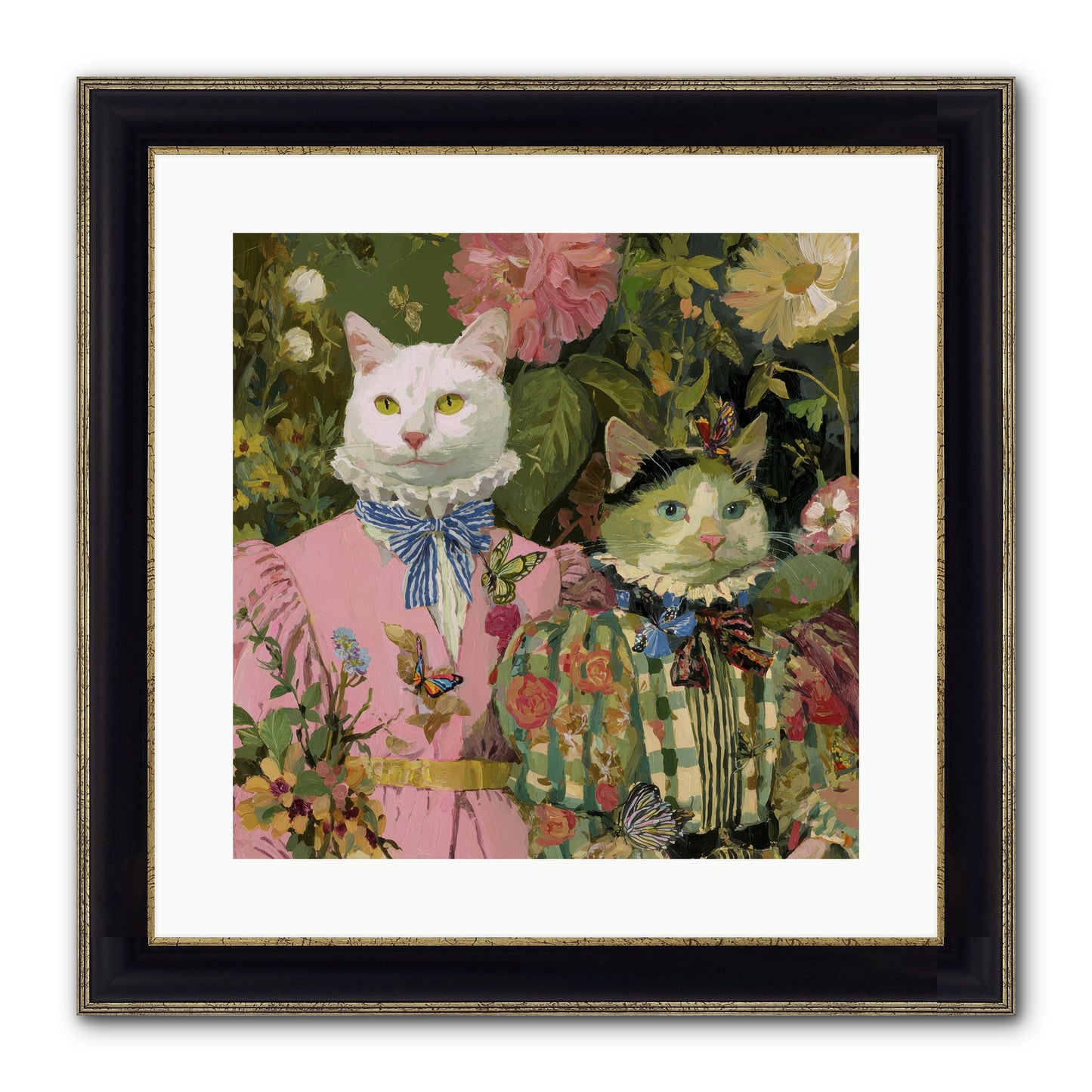 Bloom Fade Framed Print - Black & Gold 16x16