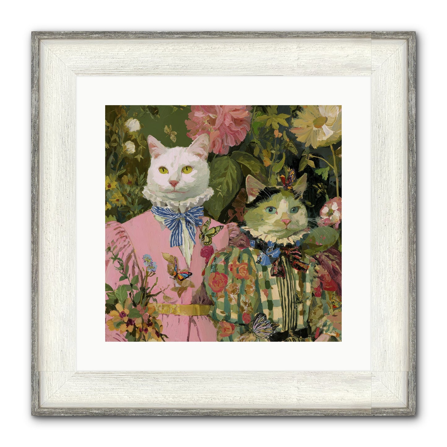 Bloom Fade Framed Print - Driftwood White 16x16