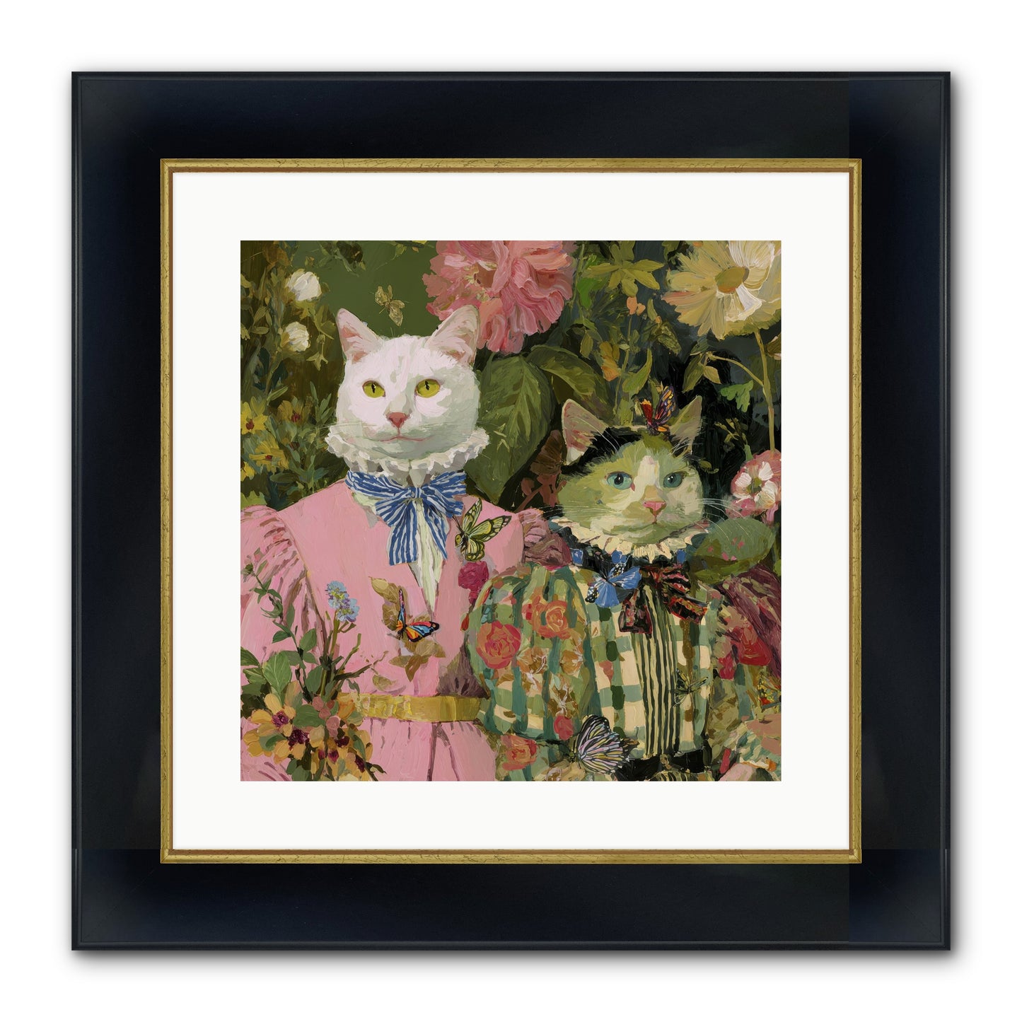 Bloom Fade Framed Print - Wide Black w/Gold 16x16