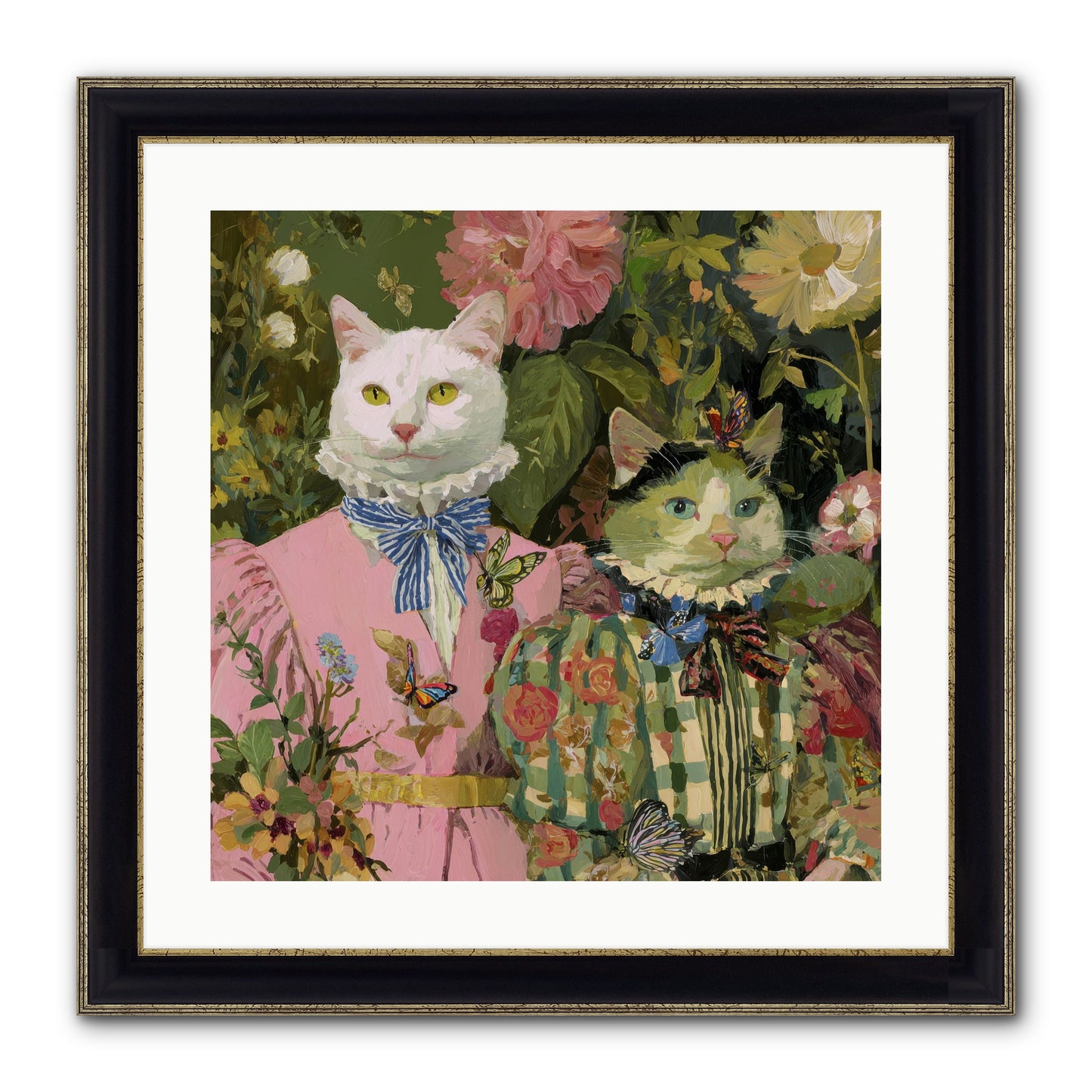 Bloom Fade Framed Print - Black & Gold 20x20