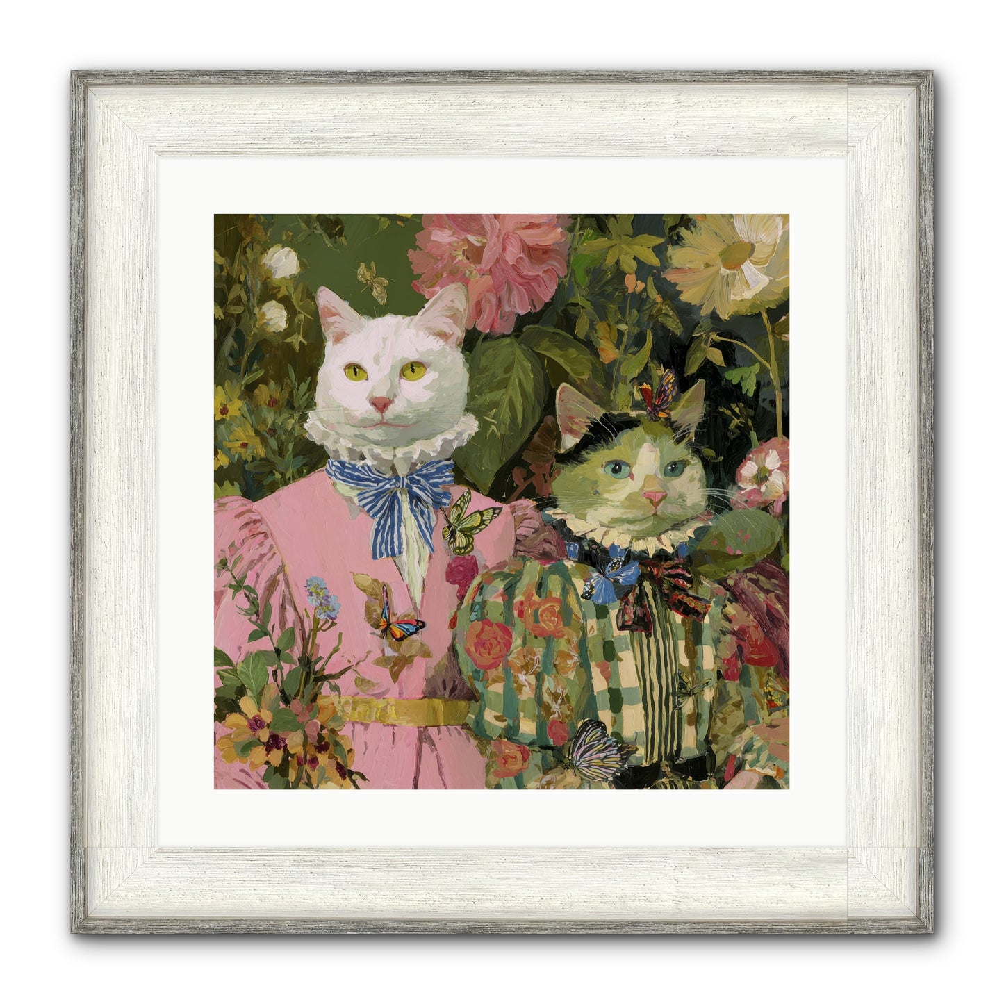Bloom Fade Framed Print - Driftwood White 20x20