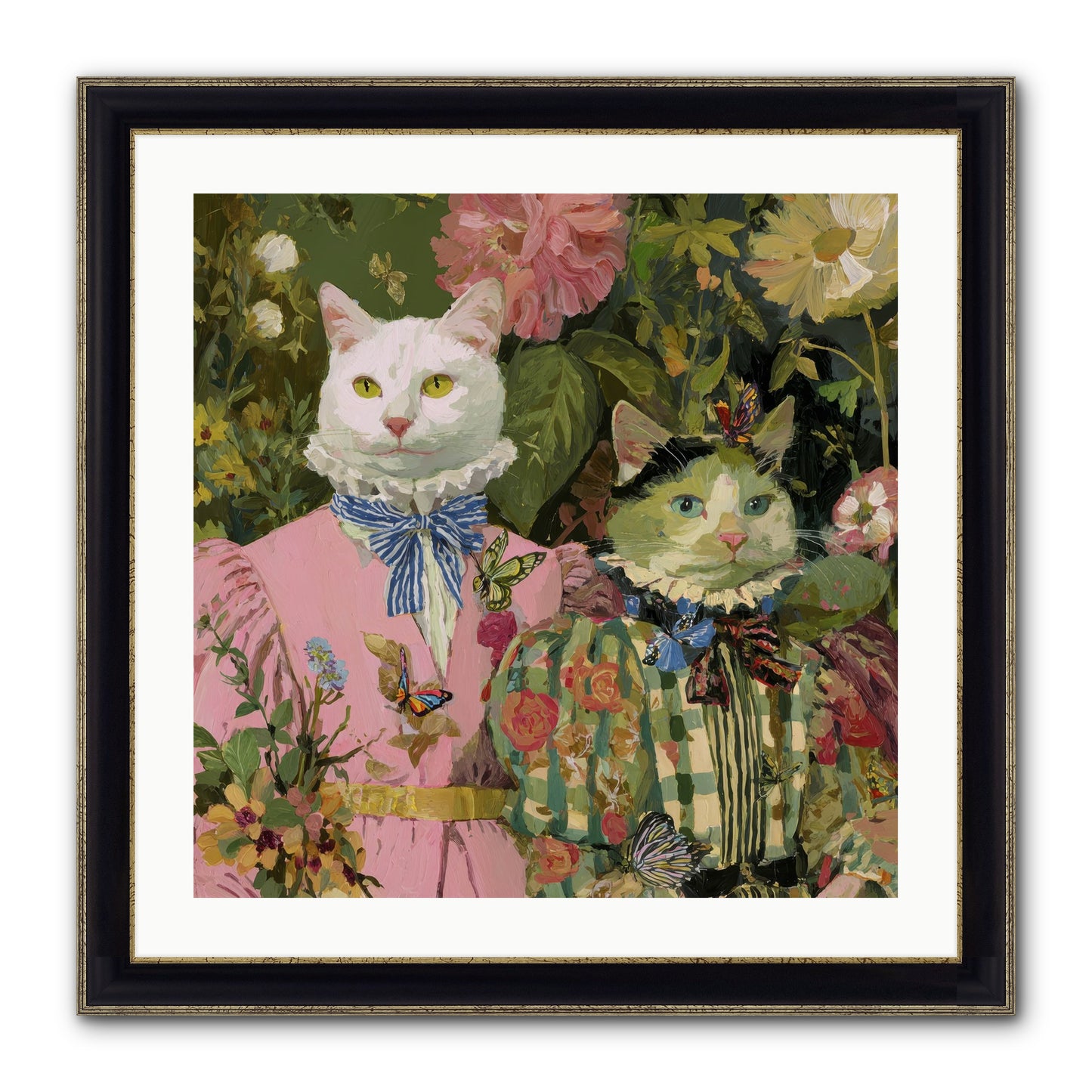 Bloom Fade Framed Print - Black & Gold 24x24