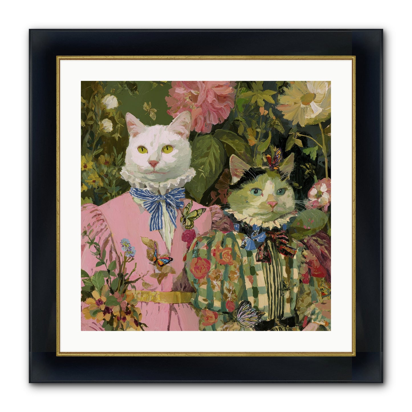 Bloom Fade Framed Print - Wide Black w/Gold 24x24