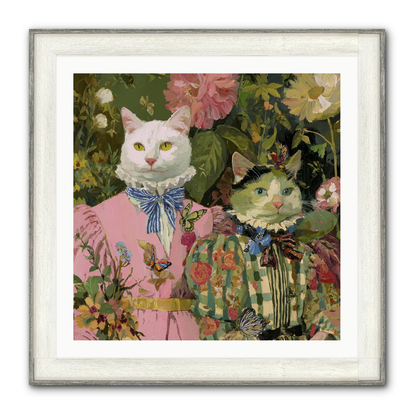 Bloom Fade Framed Print - Driftwood White 30x30