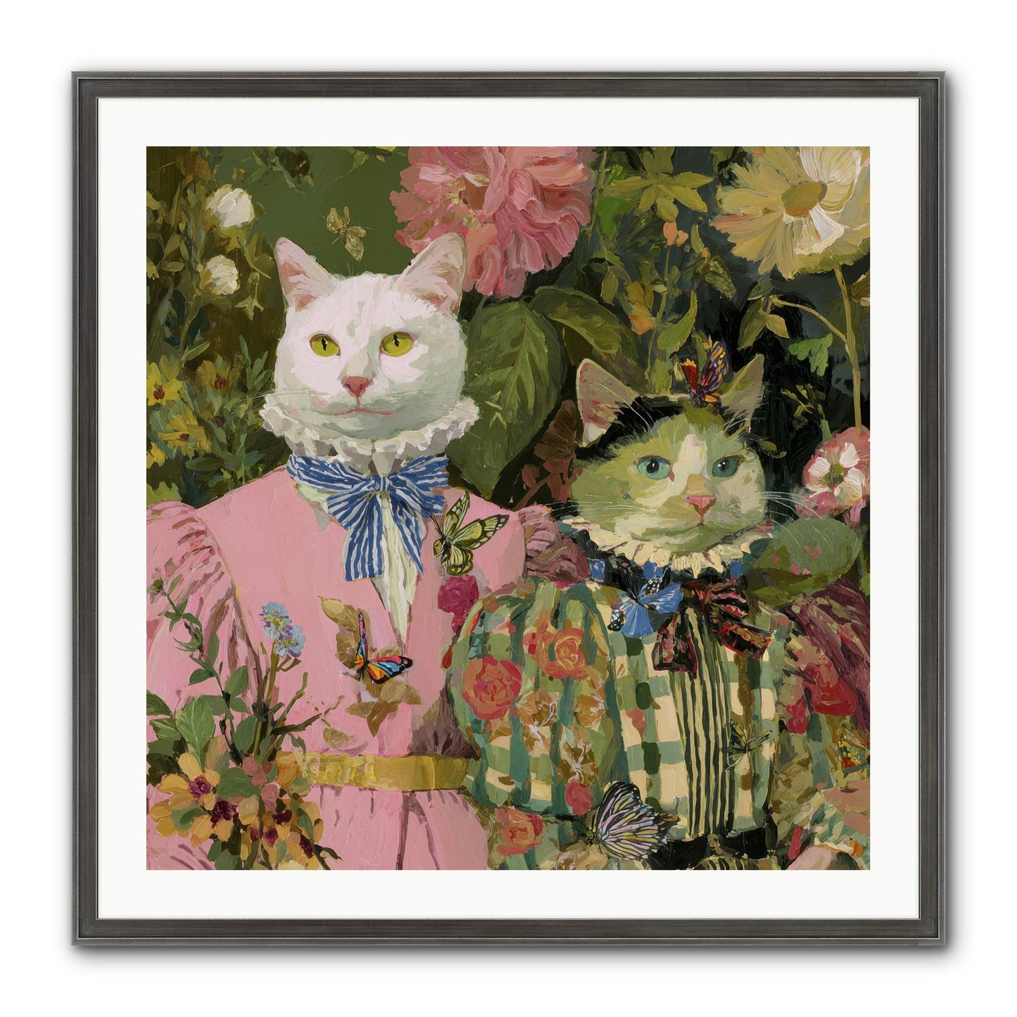Bloom Fade Framed Print - Slimwoods Black/Silver 30x30