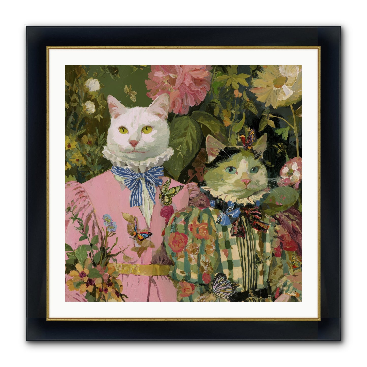 Bloom Fade Framed Print - Wide Black w/Gold 30x30