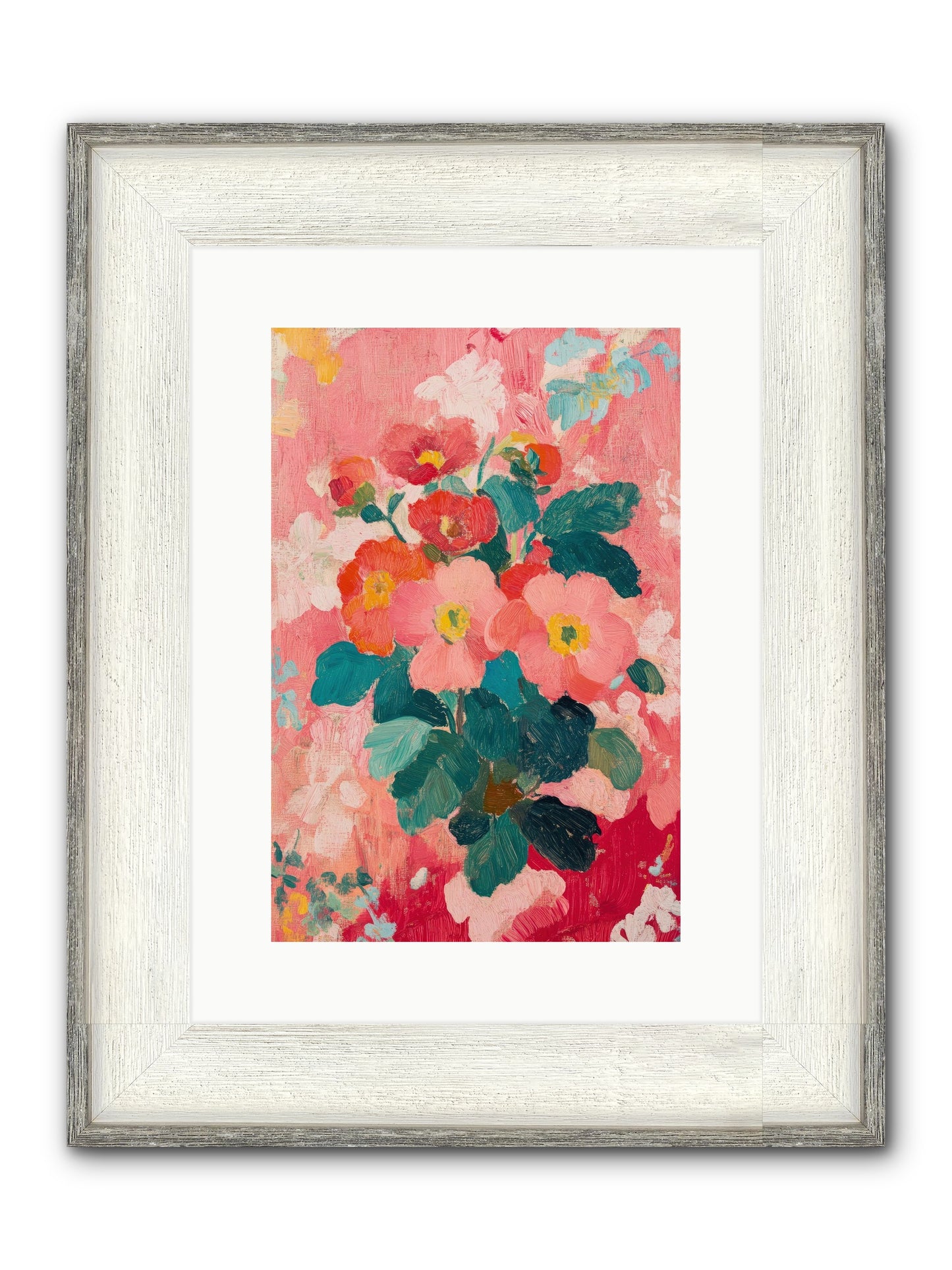 Blooms At Dawn Framed Print - Driftwood White 10x15