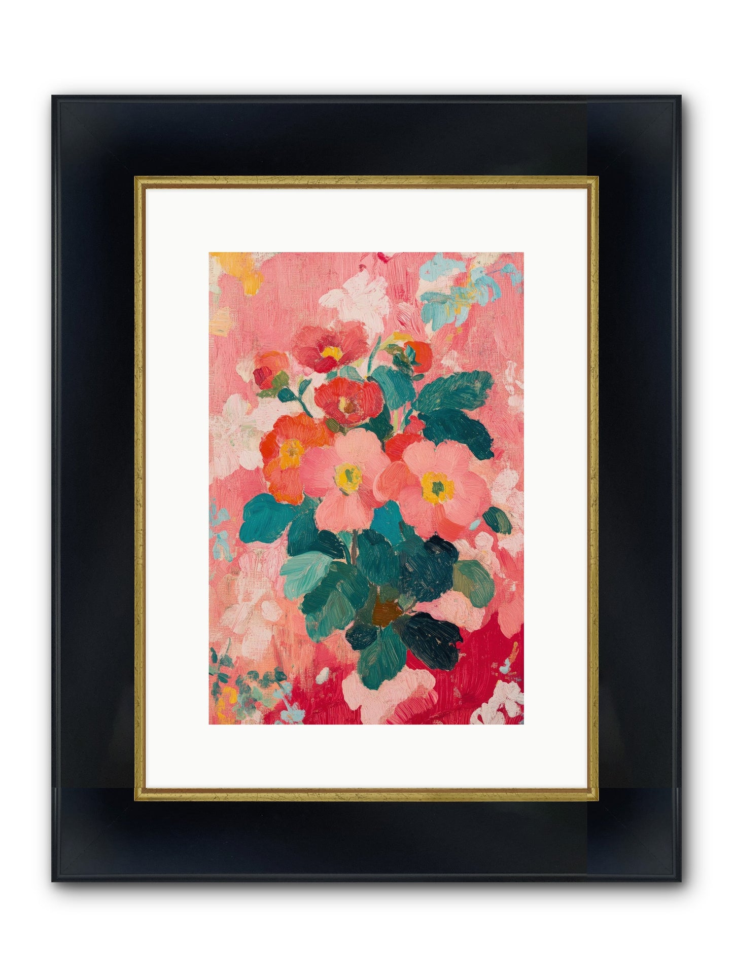 Blooms At Dawn Framed Print - Wide Black w/Gold 10x15