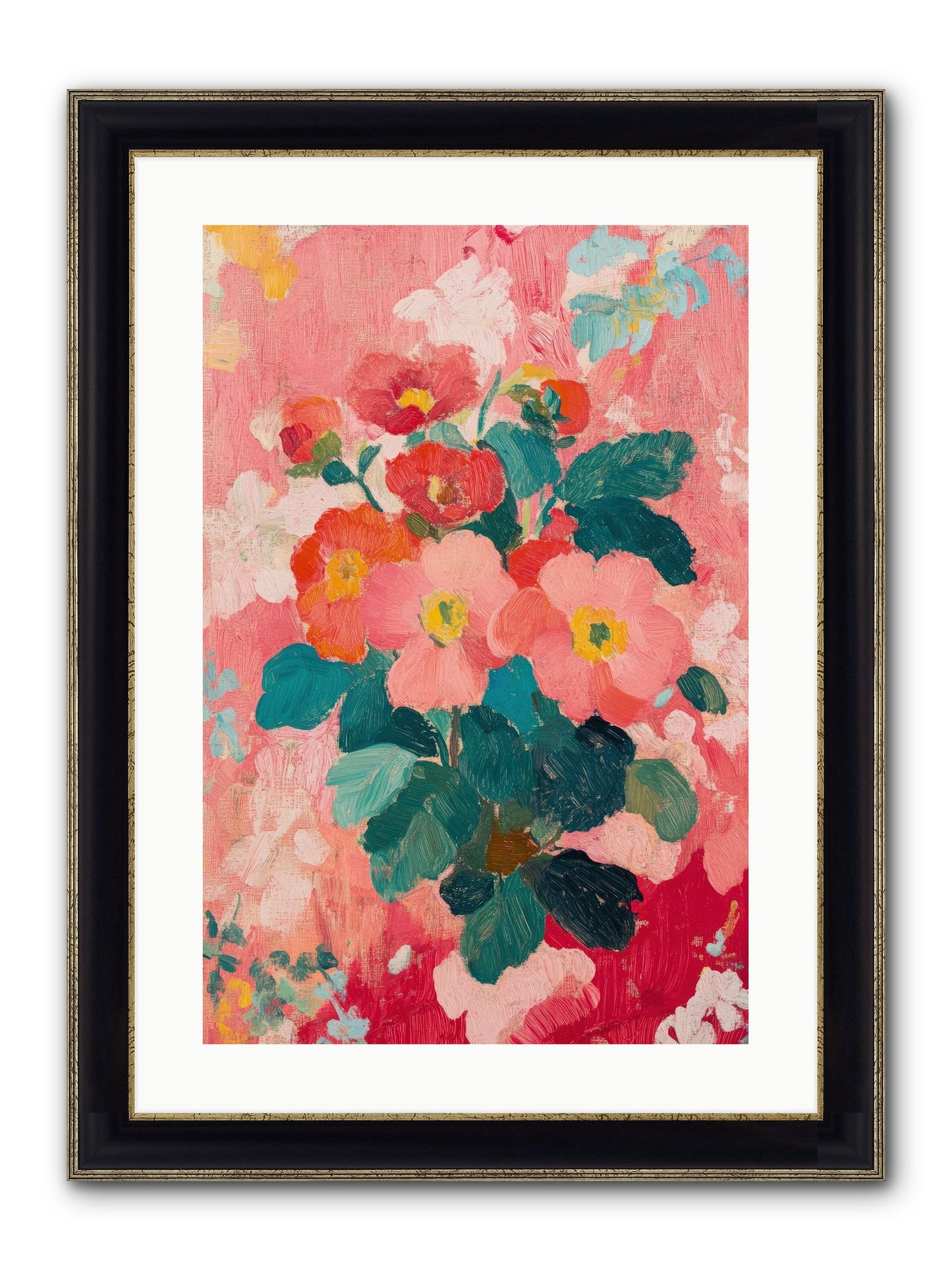Blooms At Dawn Framed Print - Black & Gold 16x24