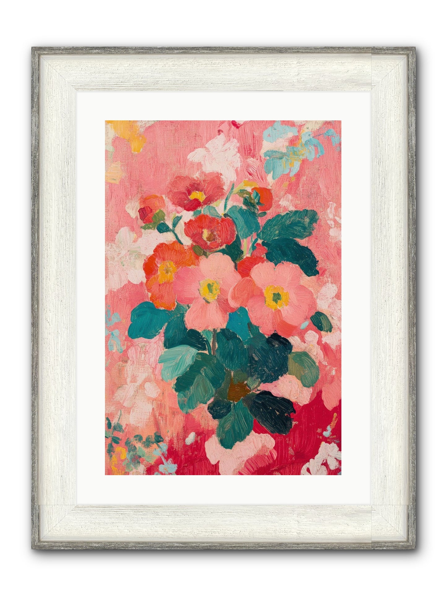 Blooms At Dawn Framed Print - Driftwood White 16x24