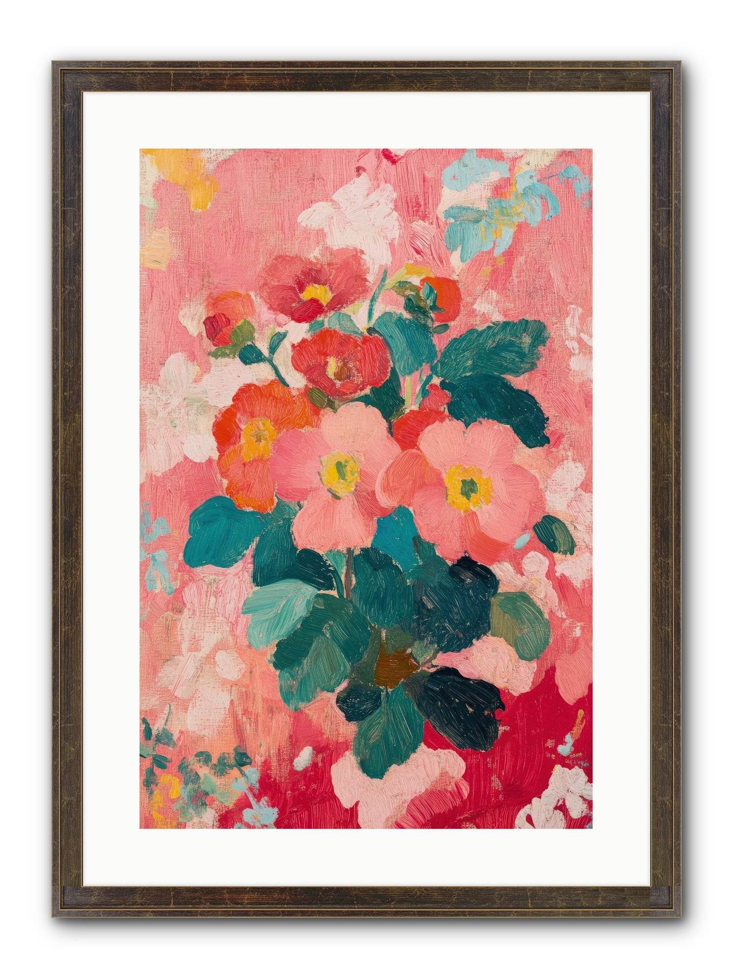 Blooms At Dawn Framed Print - Slimwoods Black/Gold 16x24