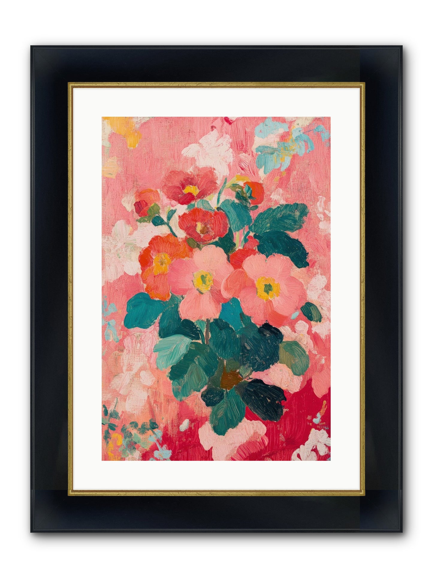 Blooms At Dawn Framed Print - Wide Black w/Gold 16x24