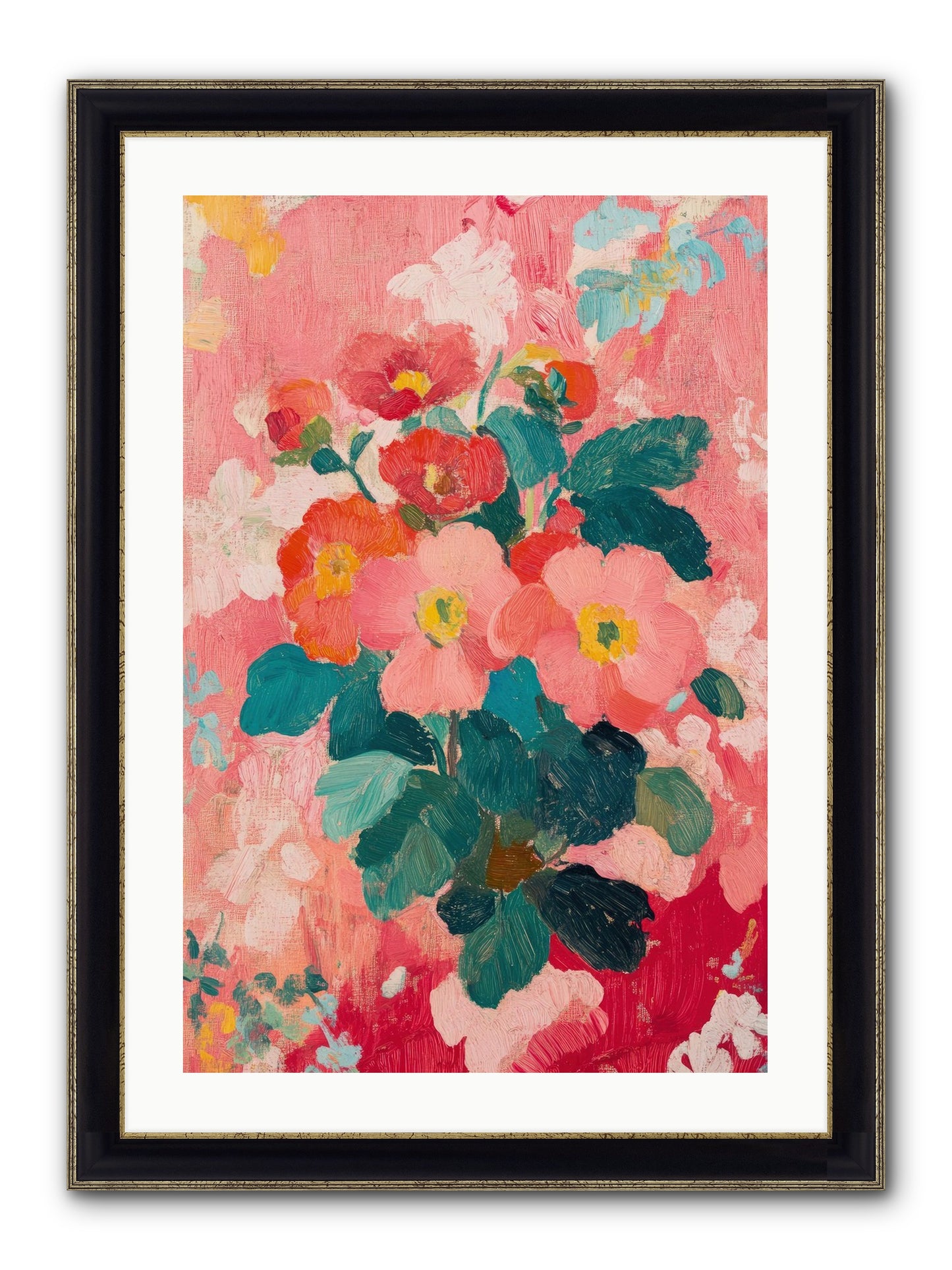 Blooms At Dawn Framed Print - Black & Gold 20x30