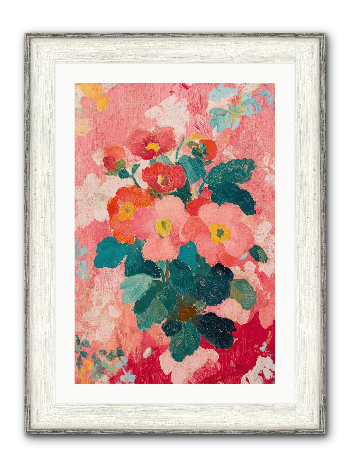 Blooms At Dawn Framed Print - Driftwood White 20x30