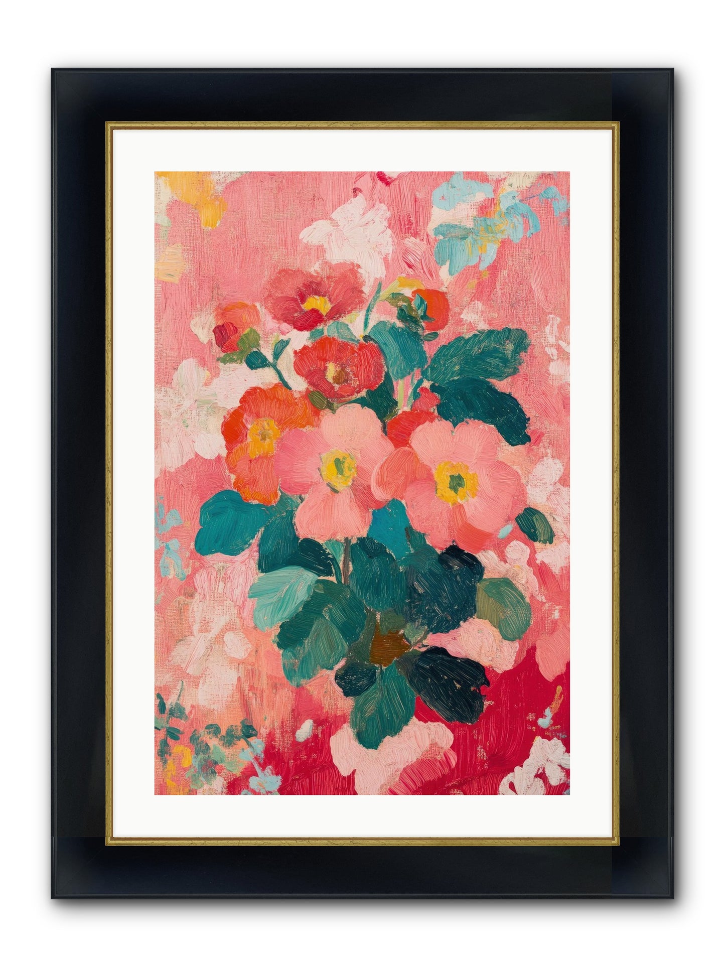 Blooms At Dawn Framed Print - Wide Black w/Gold 20x30