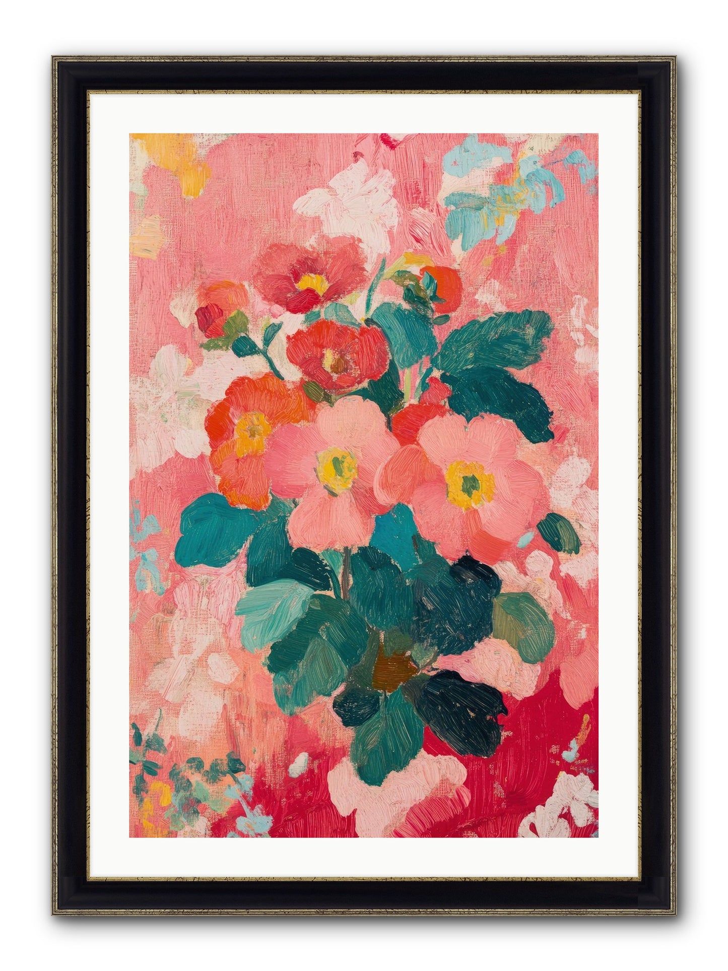 Blooms At Dawn Framed Print - Black & Gold 24x36