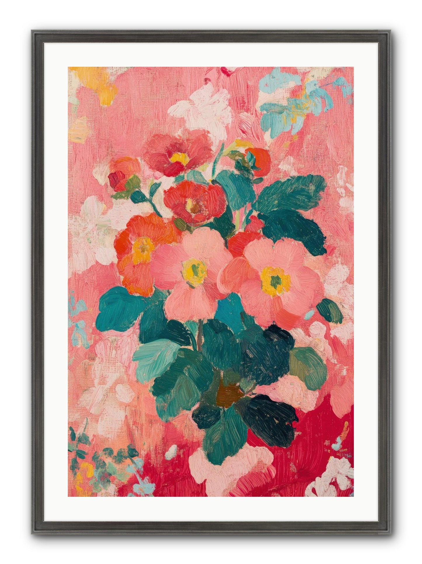 Blooms At Dawn Framed Print - Slimwoods Black/Silver 24x36