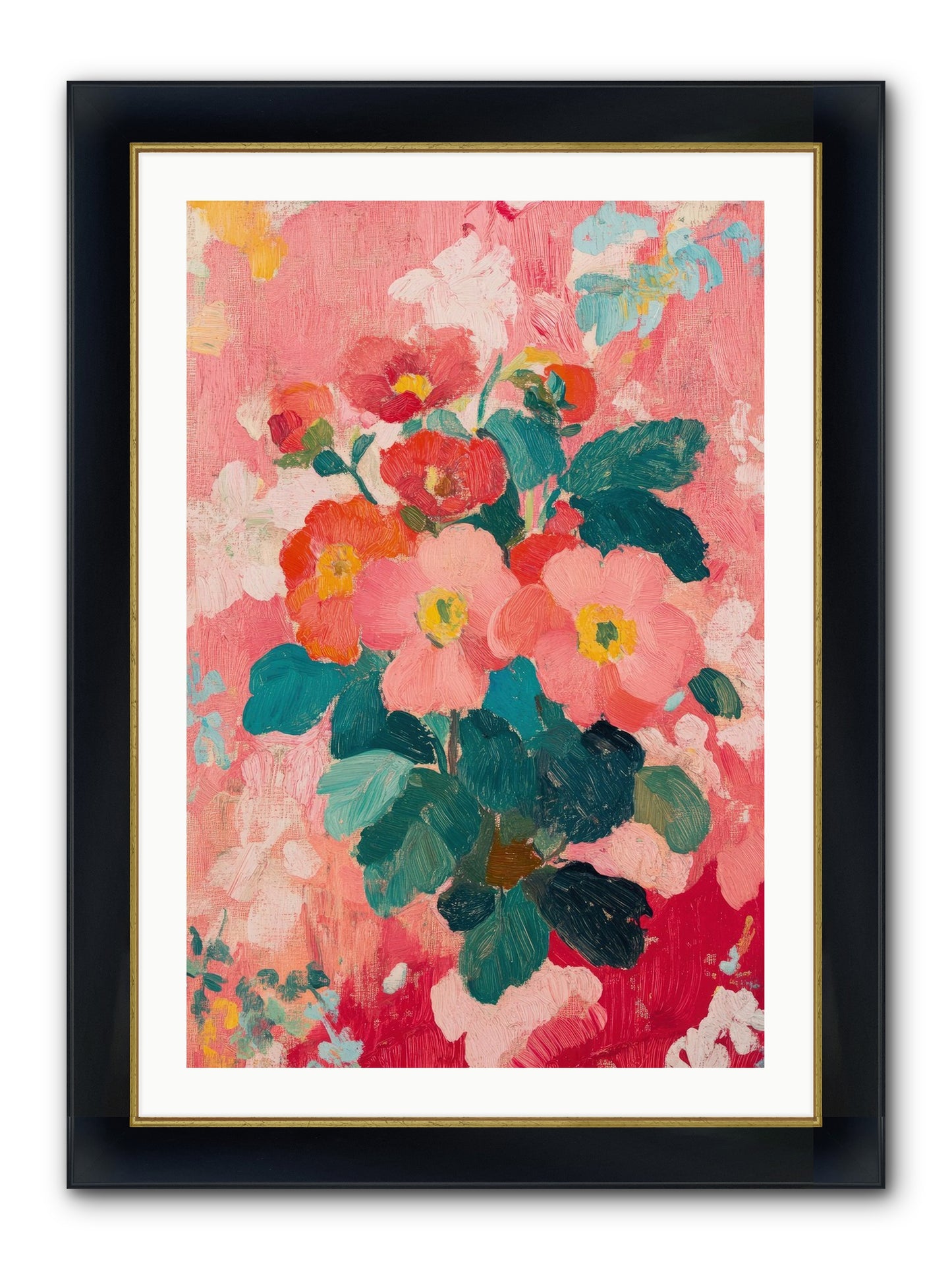 Blooms At Dawn Framed Print - Wide Black w/Gold 24x36
